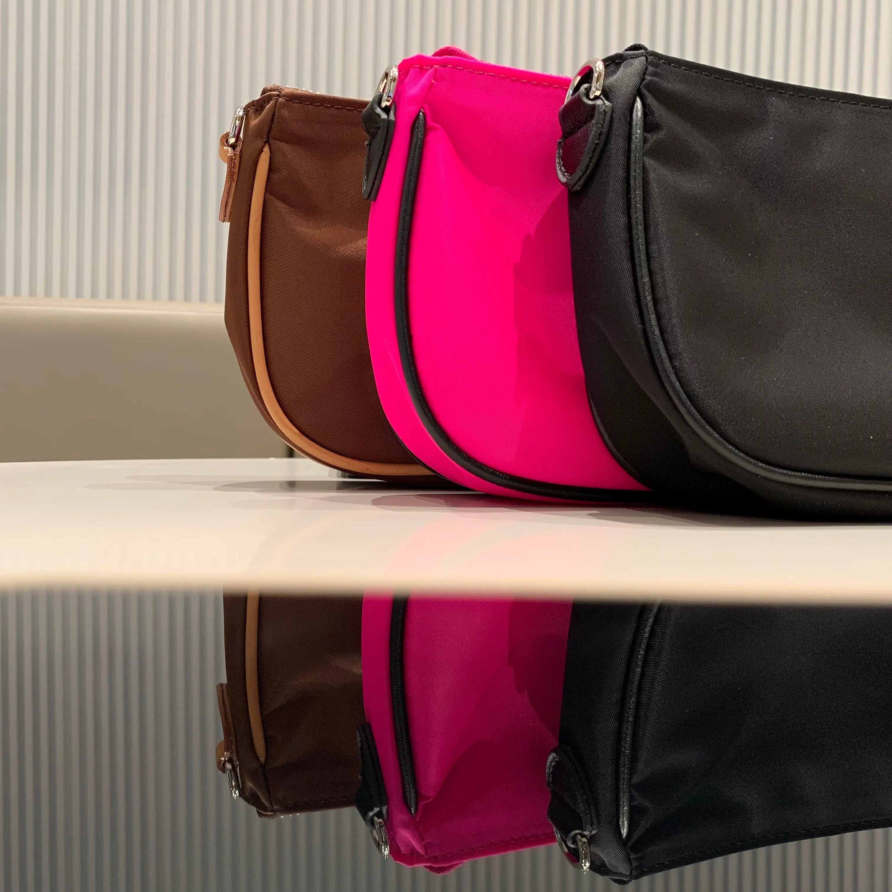 The "URBAN POCHETTE" Nylon and leather Pouch - 3 colors dressupyourpurse