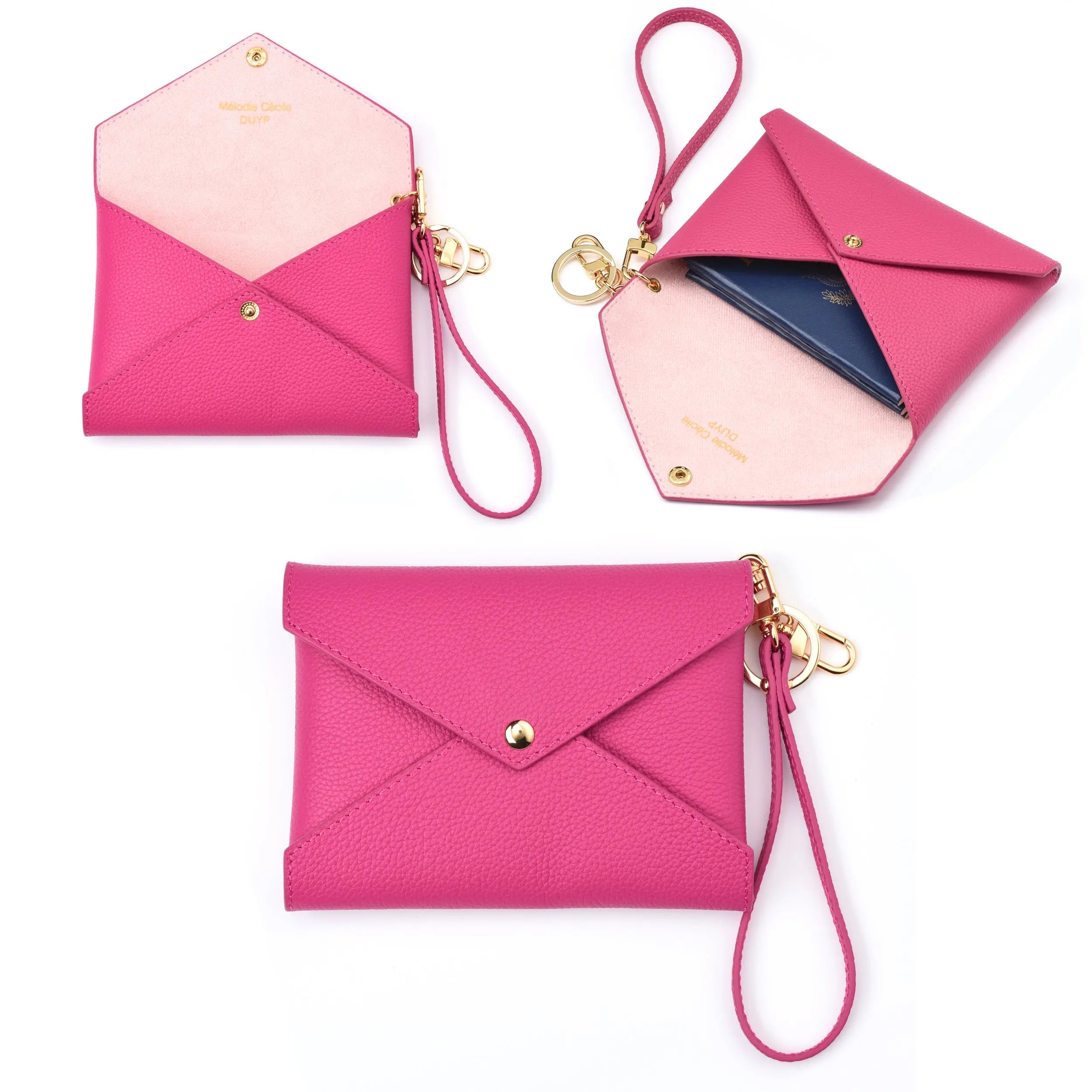 Togo Leather Medium Size Envelope - Passport holder Clutch dressupyourpurse