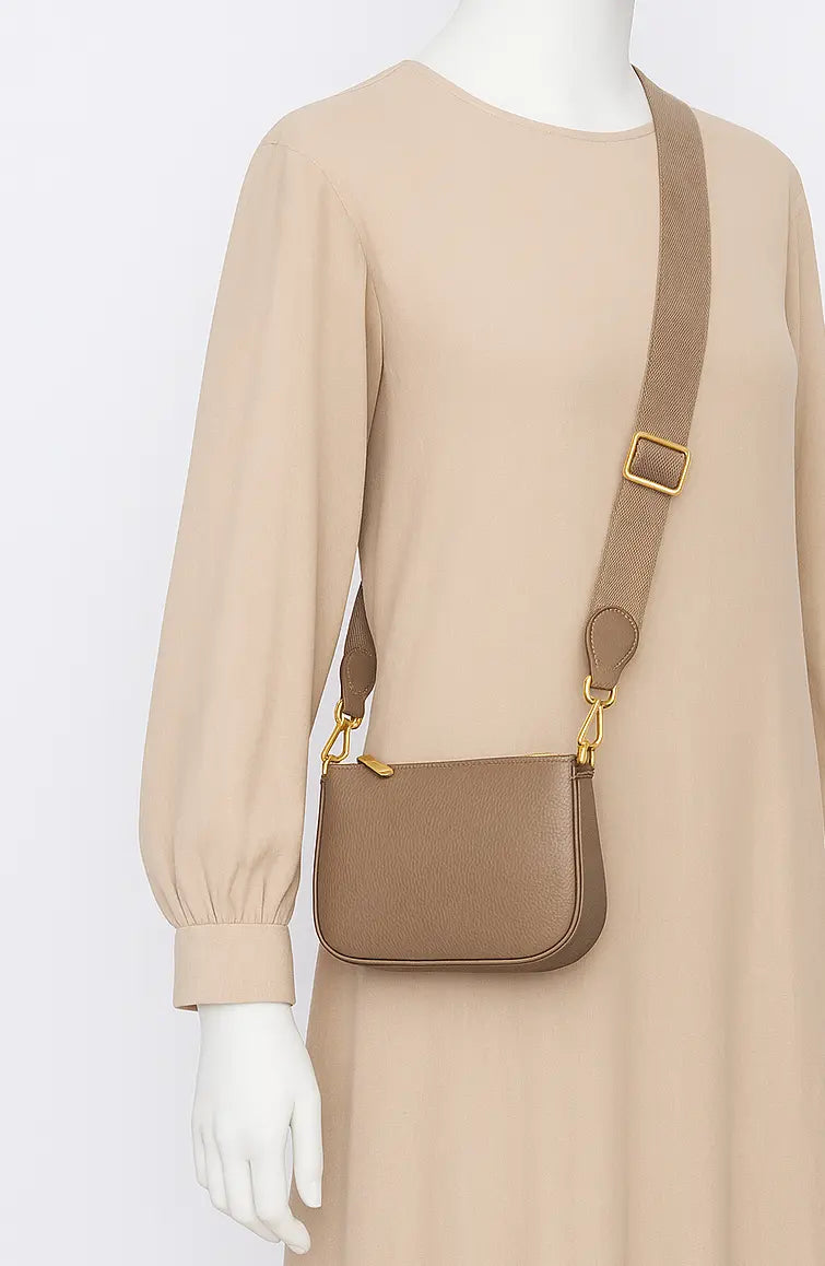 HCC X DUYP - Medium pochette - Taupe Grained Leather dressupyourpurse