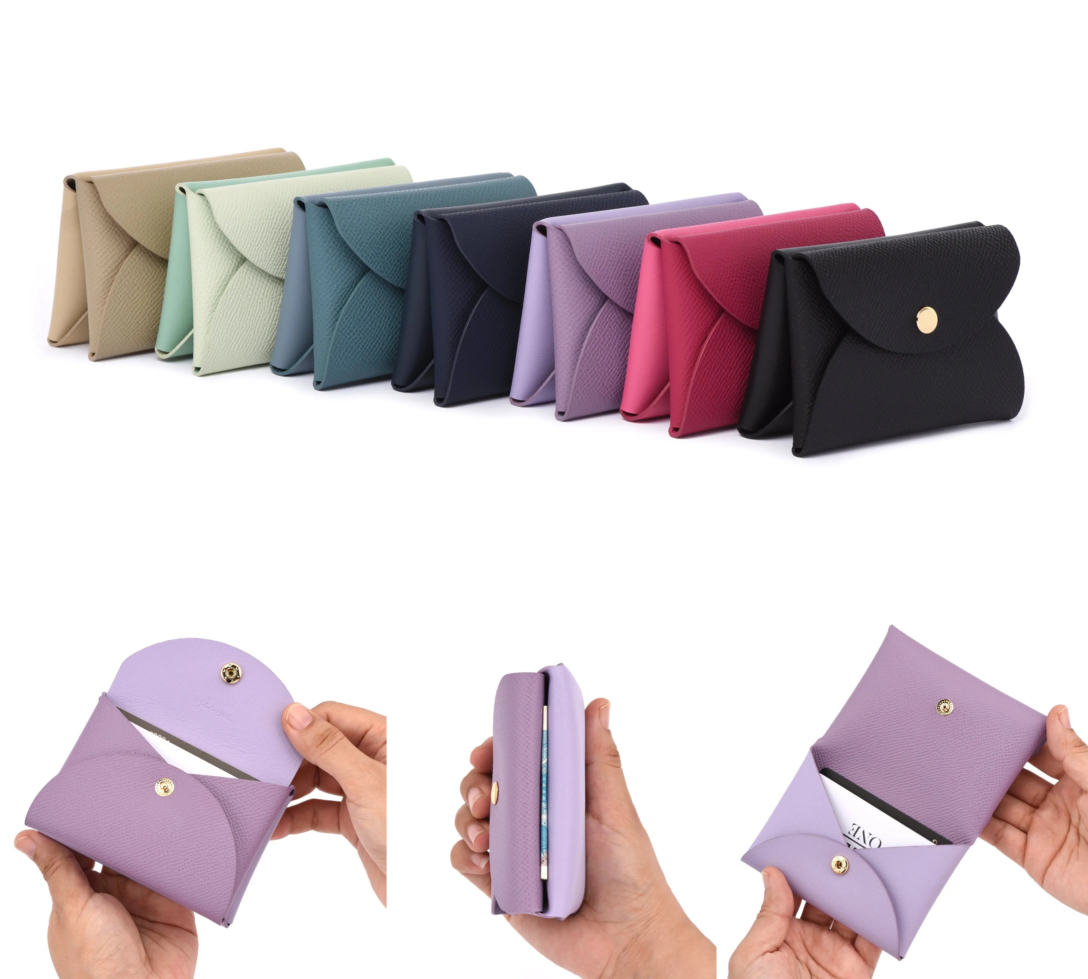 "CORSICA TRIU" LEATHER CARD HOLDER COMPACT WALLET - 7 COLORS dressupyourpurse