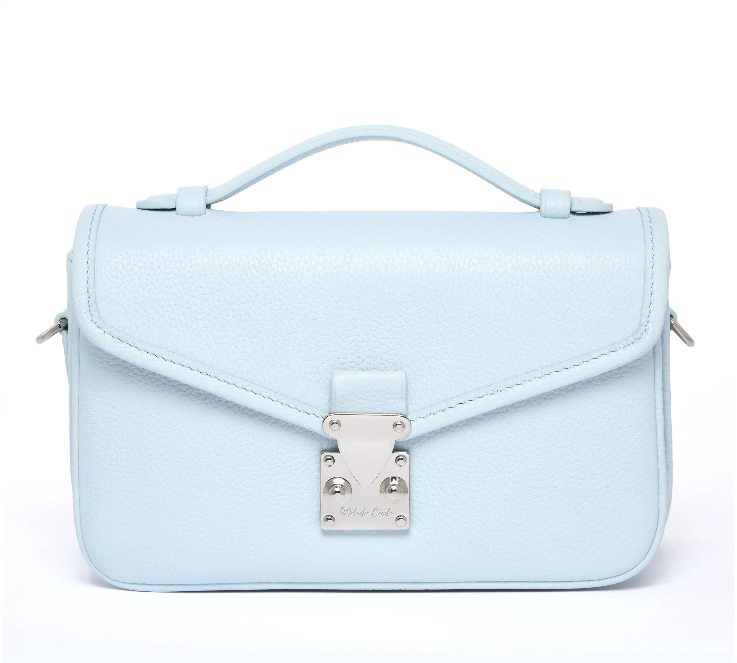 PETIT PARIS 15 - Crossbody bag - Ice Blue Togo / Silver Hardware