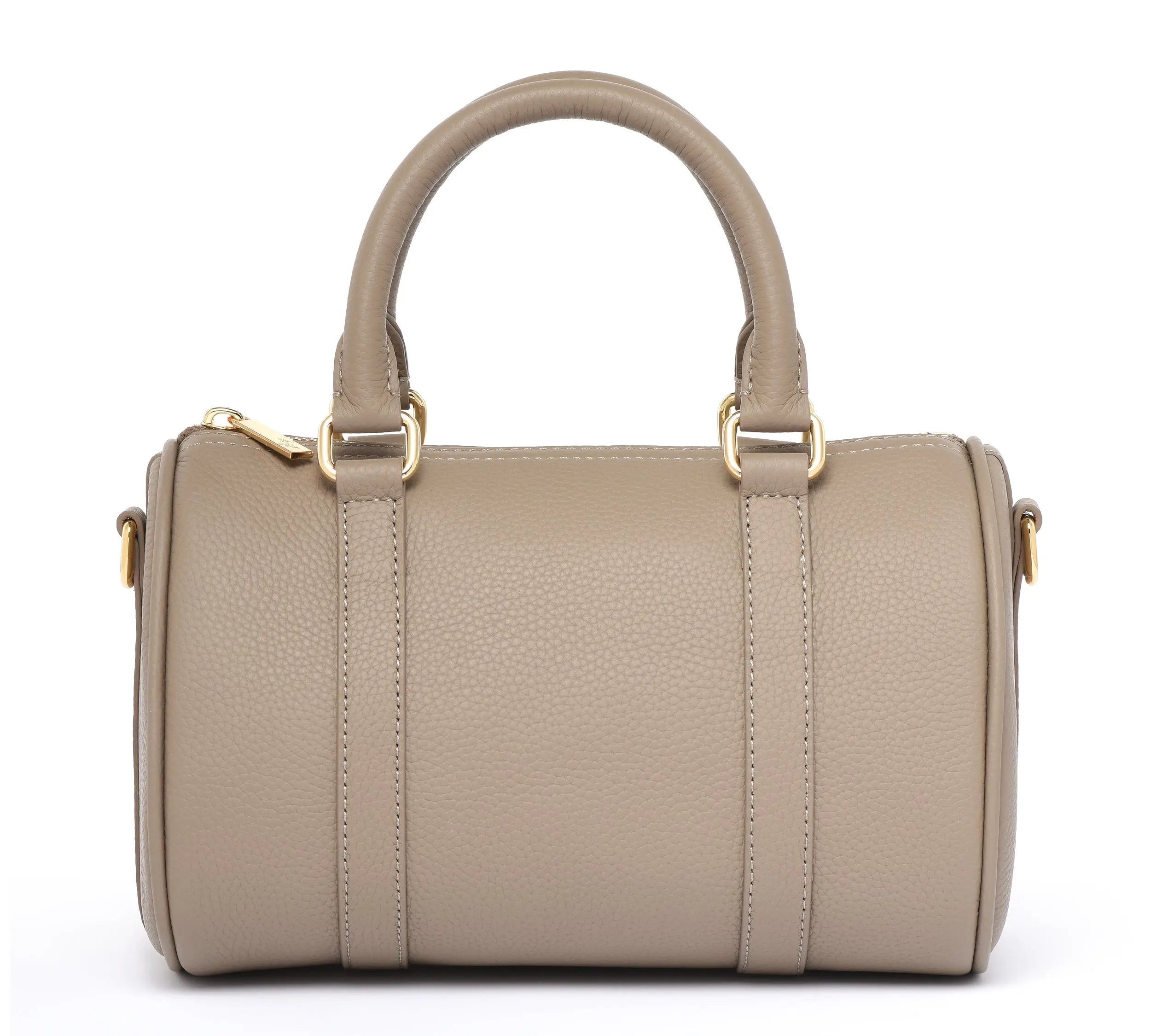 Taupe Grained leather - Mini Boston bag dressupyourpurse