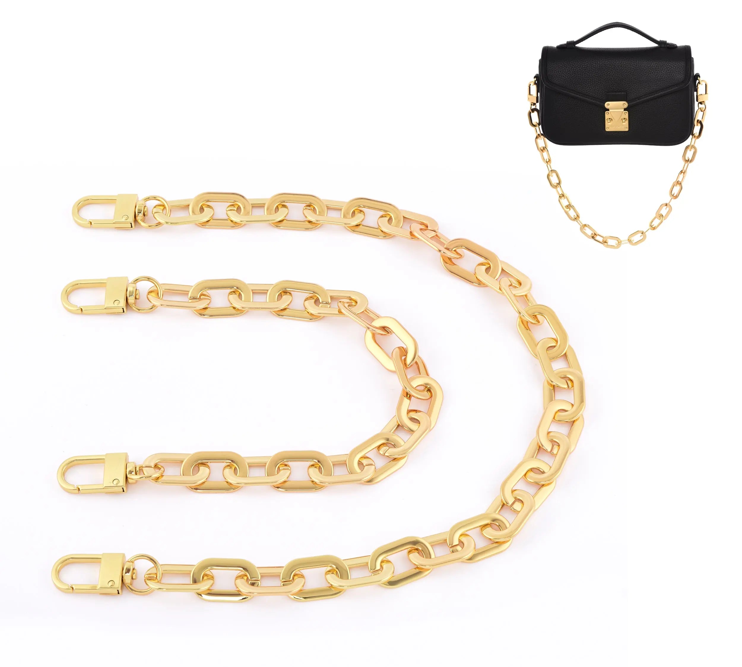 Flat Chunky Decorative Chain - Silver / Gold dressupyourpurse