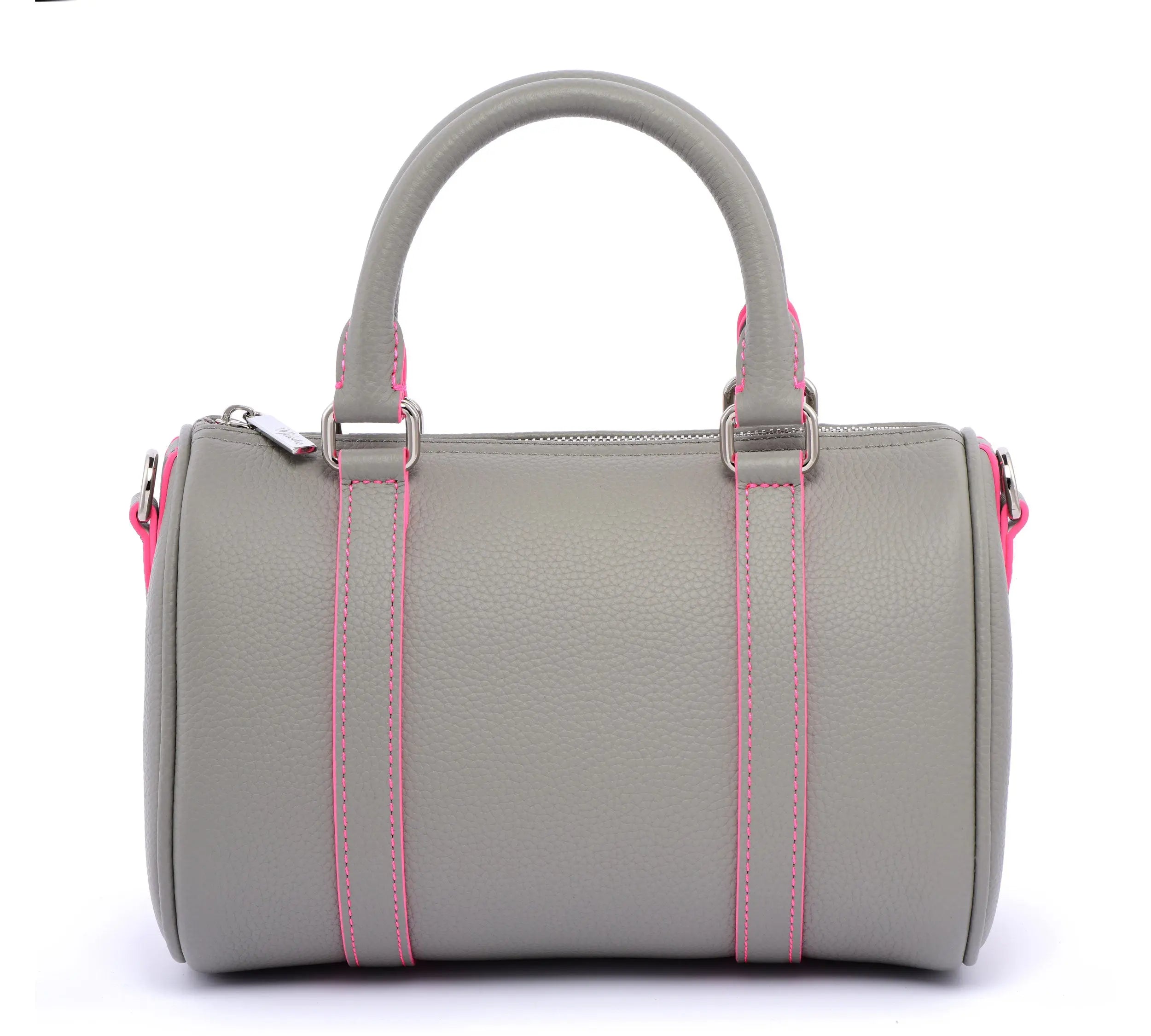 Mini Boston - Limited edition - Pearl Grey / Neon Pink dressupyourpurse
