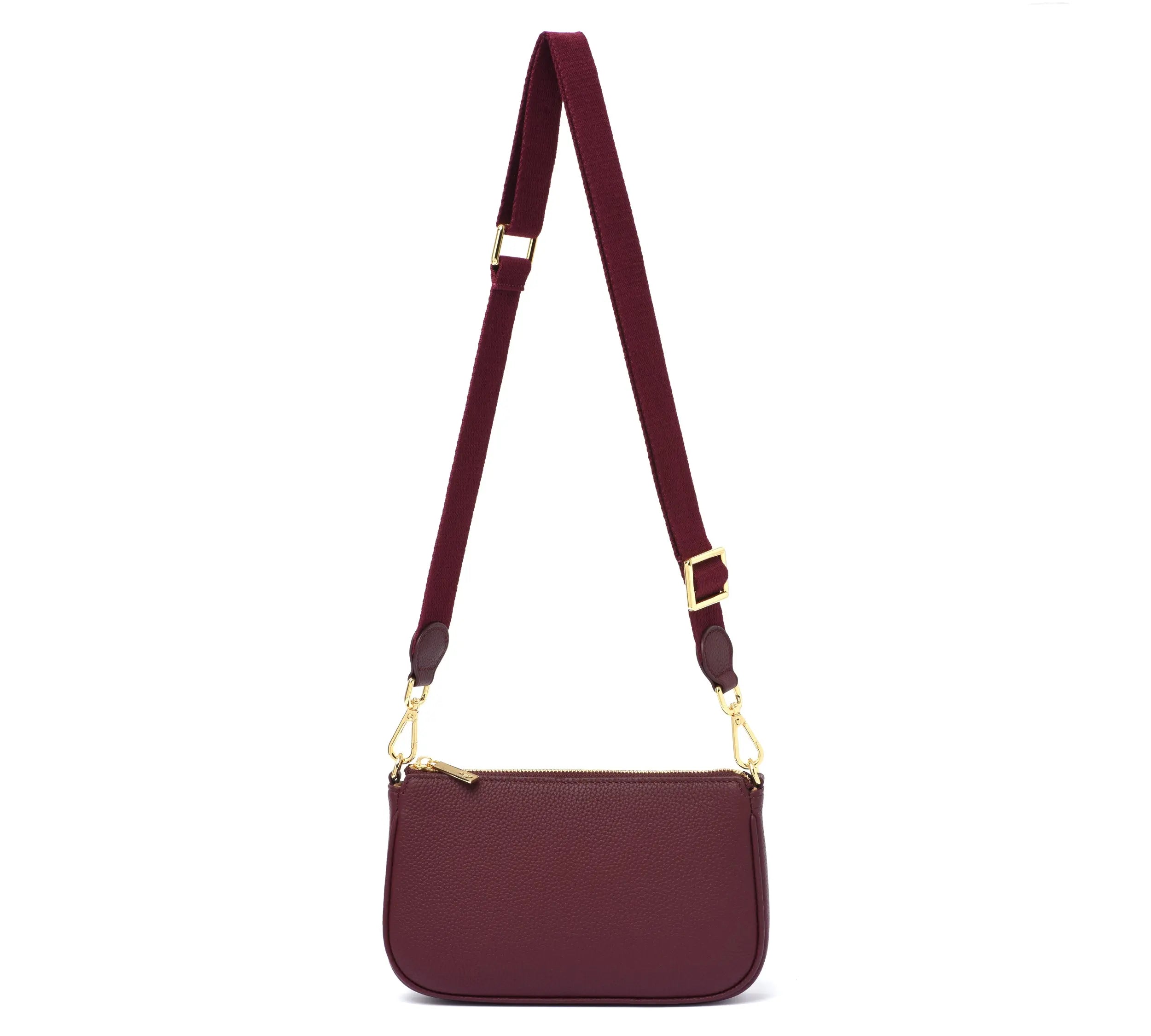 HCC X DUYP - Medium pochette - Burgundy Grained Leather dressupyourpurse