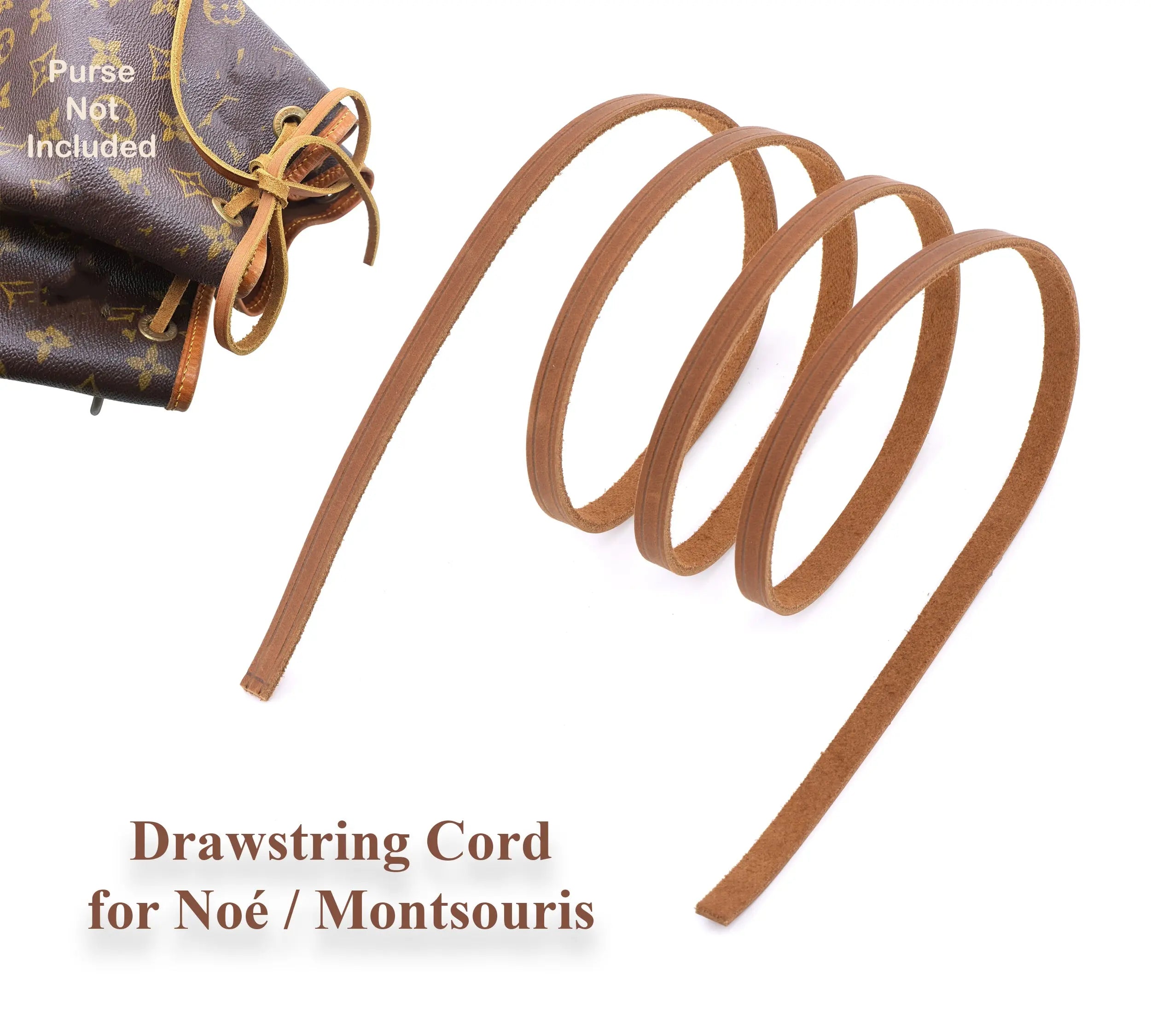 Tanned Cowskin Leather Drawstring Cord 6mm (for Noé, Montsouris...) dressupyourpurse