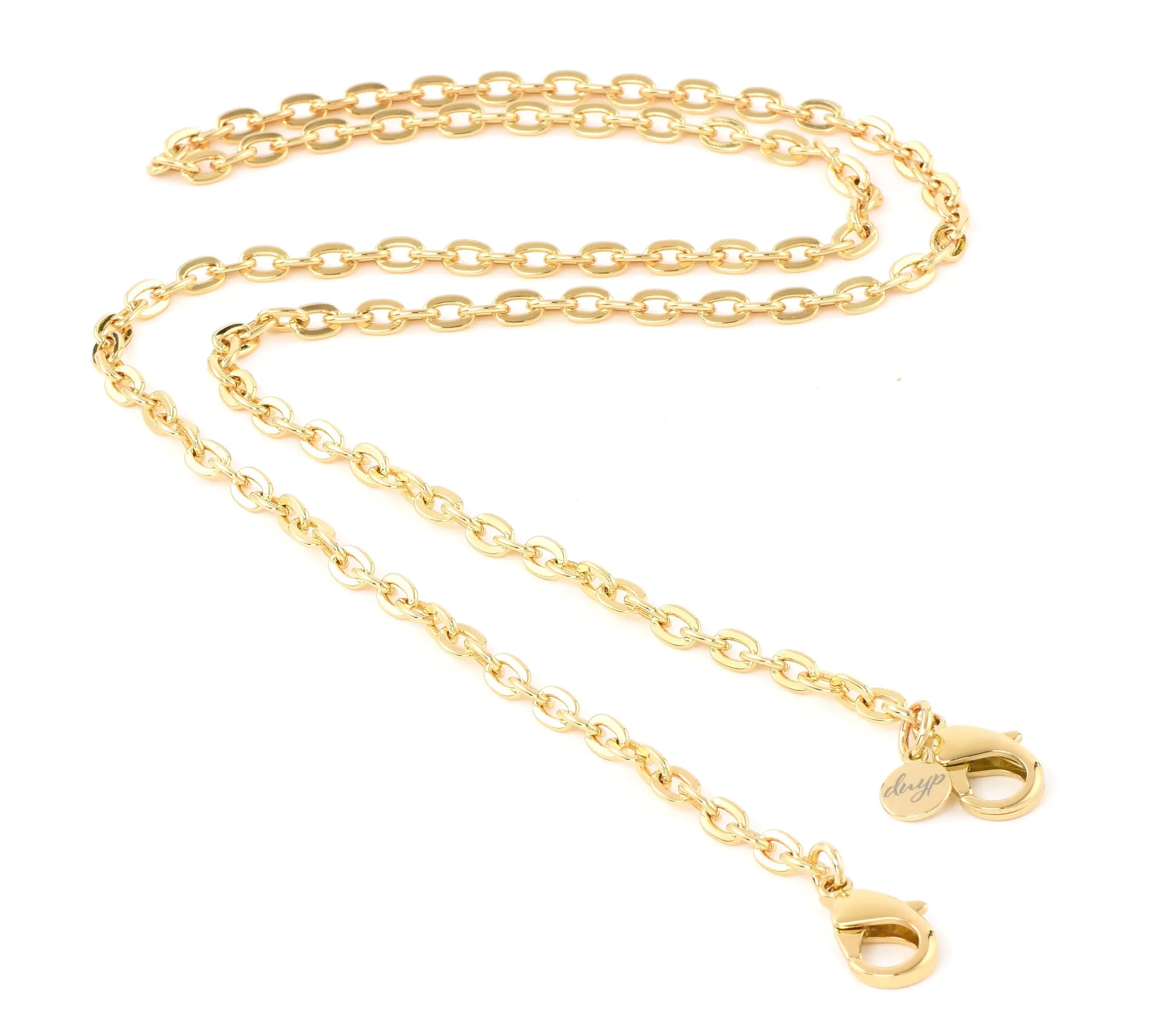 Lobster Clip Gold Metal Crossbody Oval Chain from 90 to 140 cm dressupyourpurse