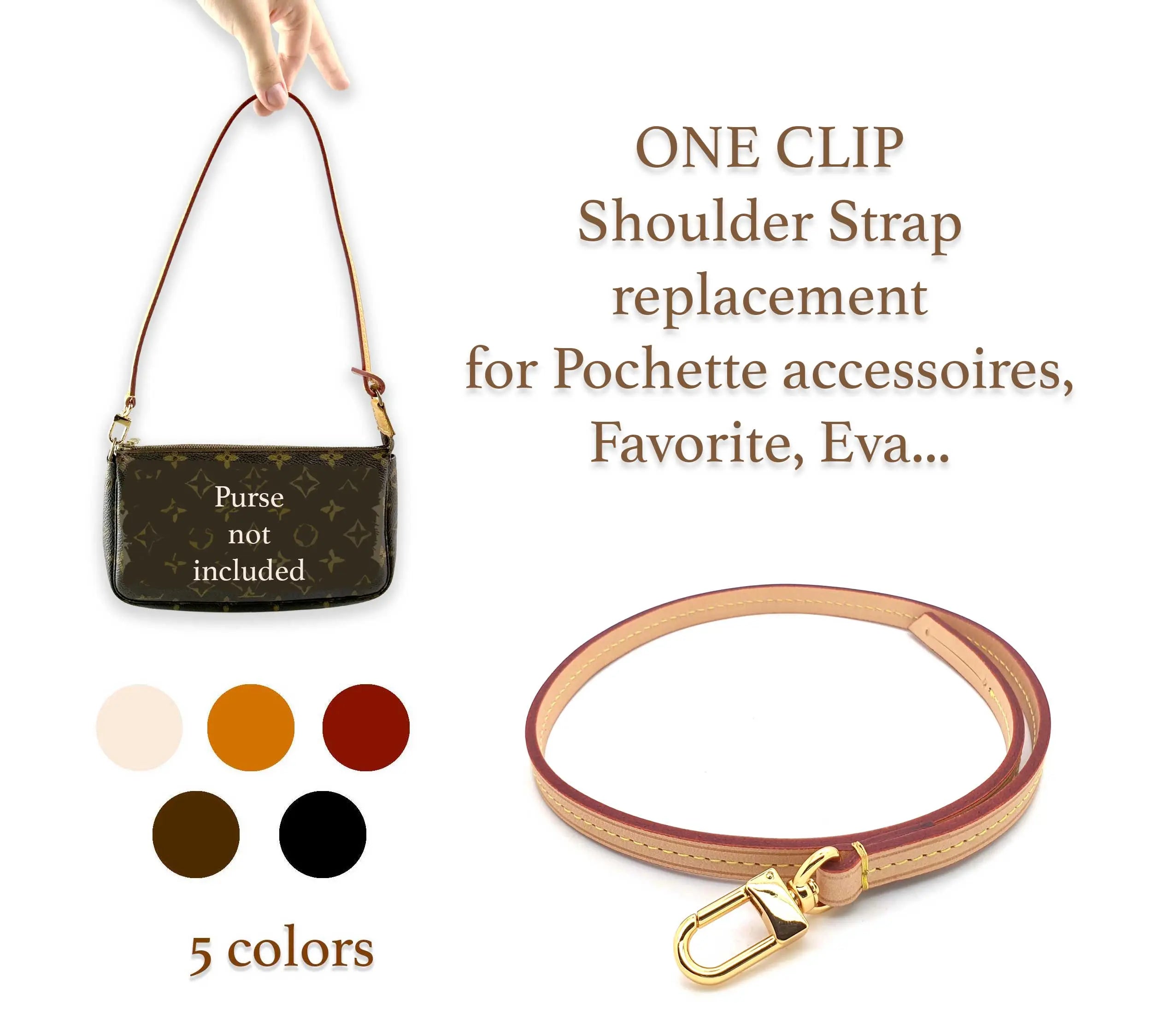 Short Shoulder Strap Replacement For Pochette Accessoires - 5 colors dressupyourpurse