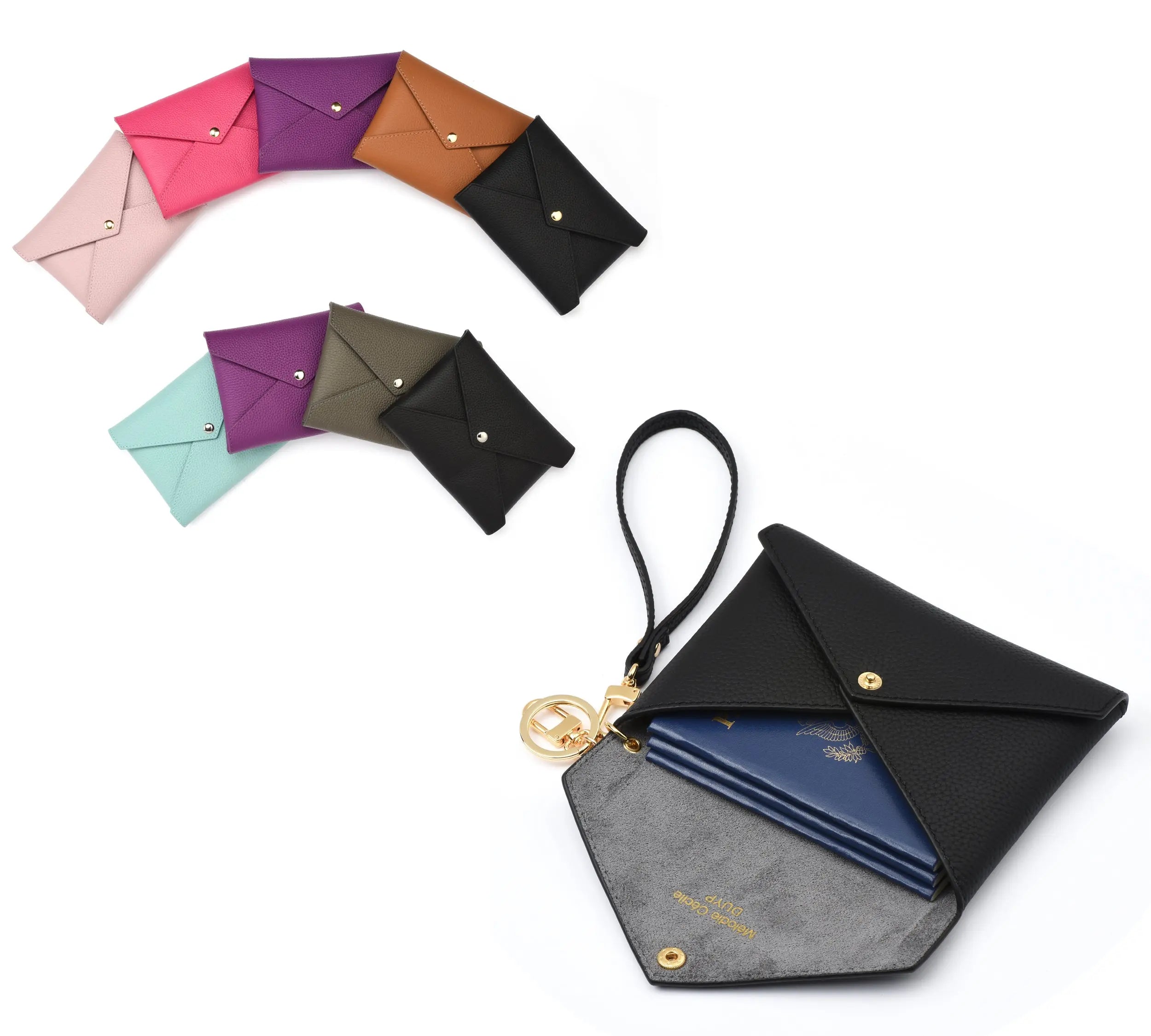 Togo Leather Medium Size Envelope - Passport holder Clutch dressupyourpurse