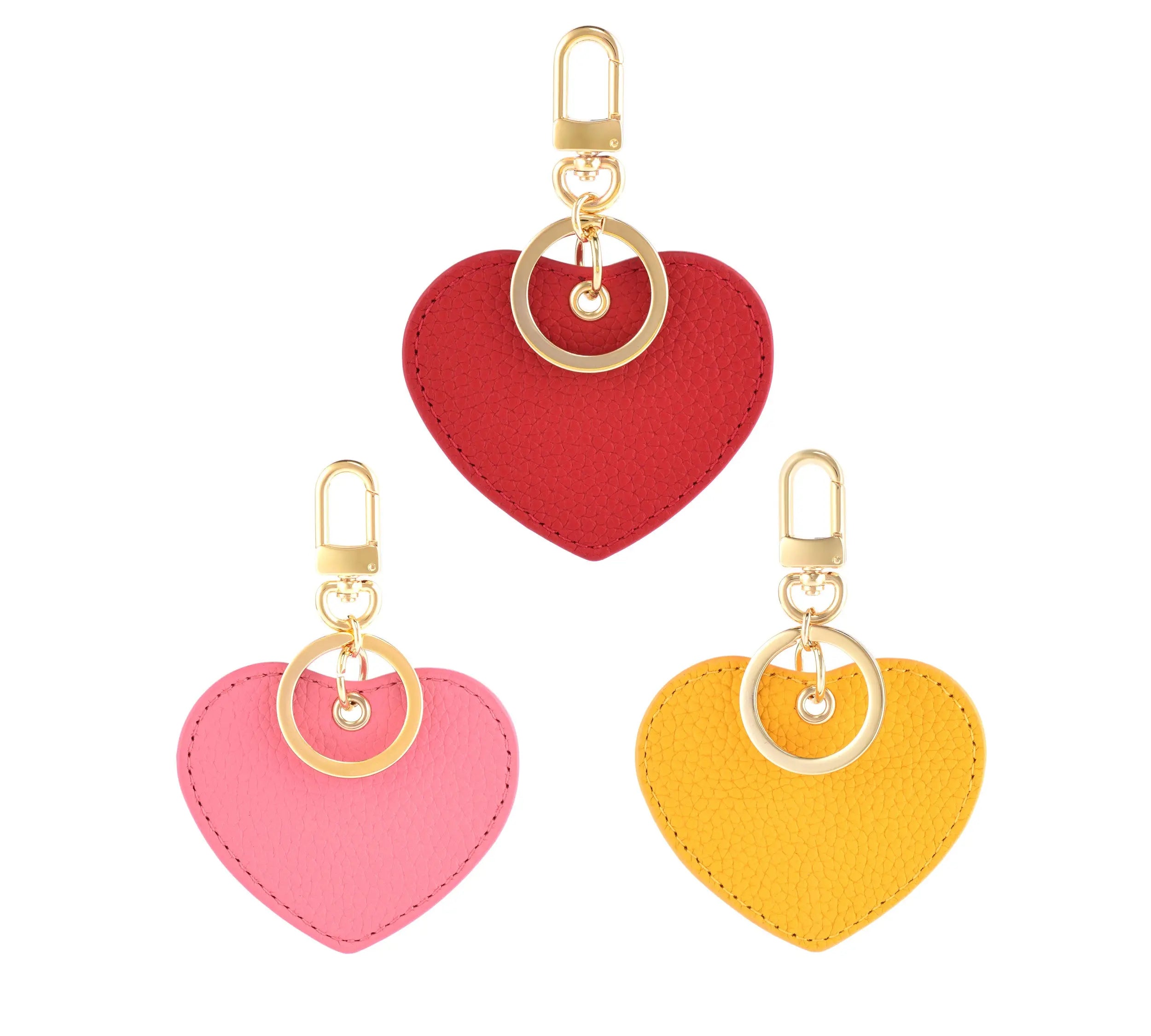 Heart Bag Charm - Togo Leather Keyring dressupyourpurse