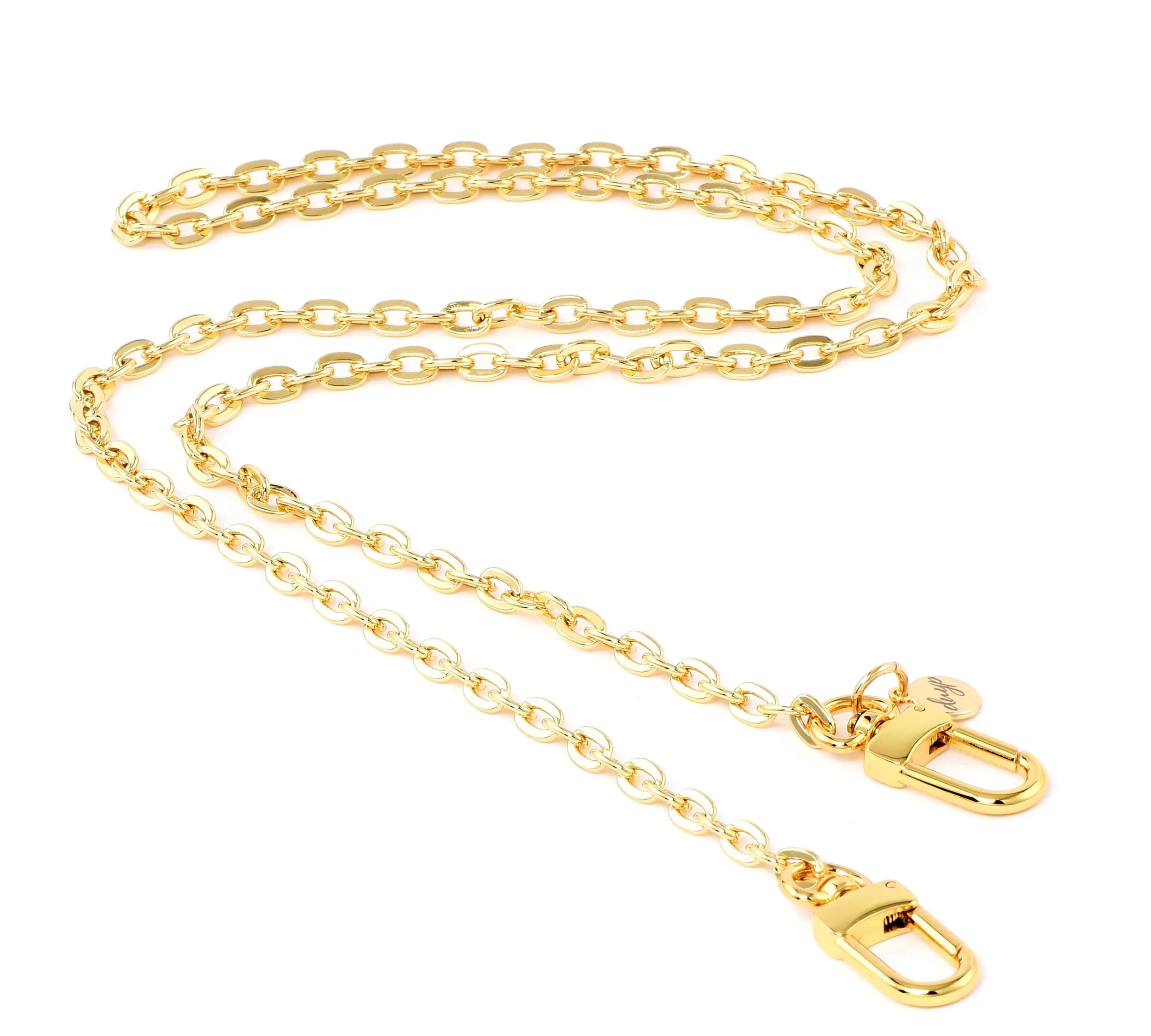 Gold Metal Crossbody Oval Chain from 90 to 140 cm dressupyourpurse