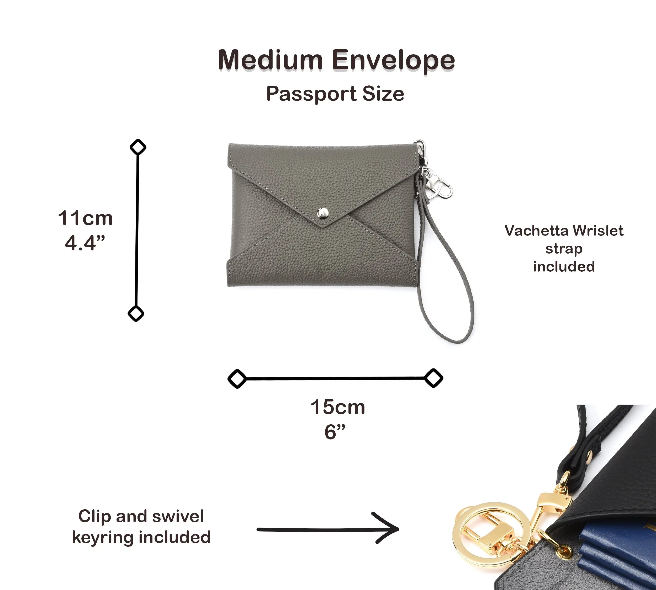 Togo Leather Medium Size Envelope - Passport holder Clutch dressupyourpurse