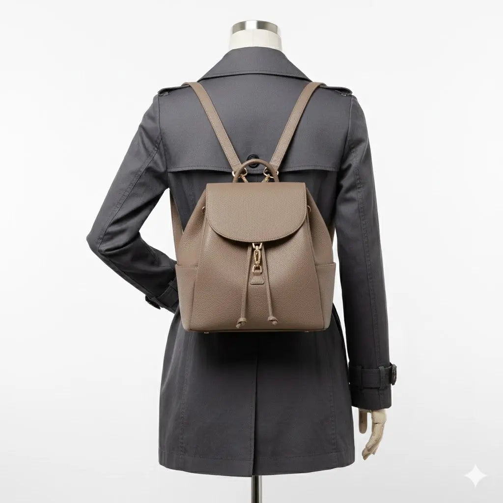 Luxury Backpack - Togo Leather - Taupe dressupyourpurse