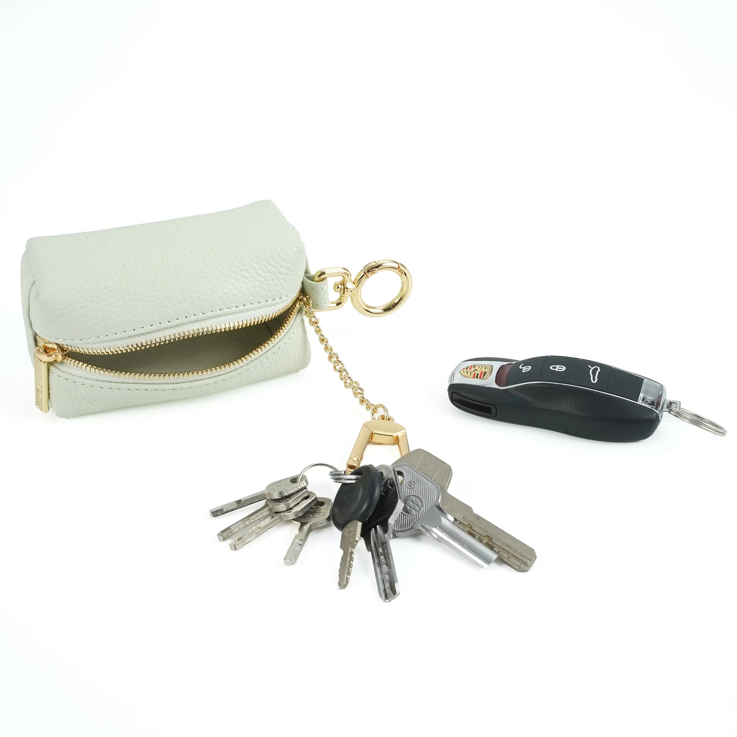 The Key Cube - Togo Leather Versatile Pouch with hook dressupyourpurse