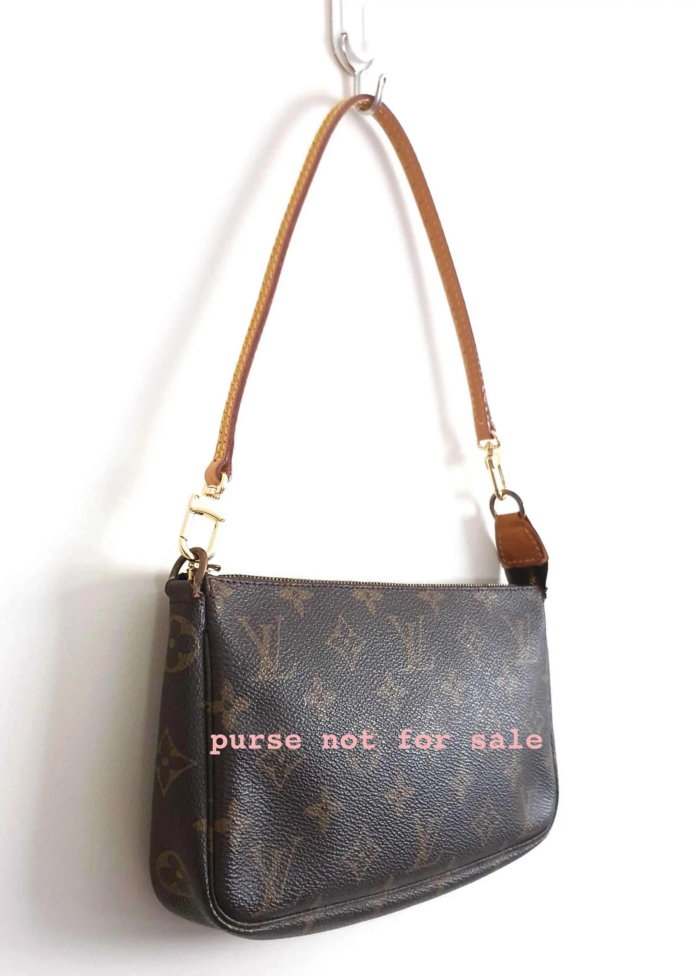 Ultra Thin 40cm Leather Short Strap replacement for Pochette Accessoires dressupyourpurse