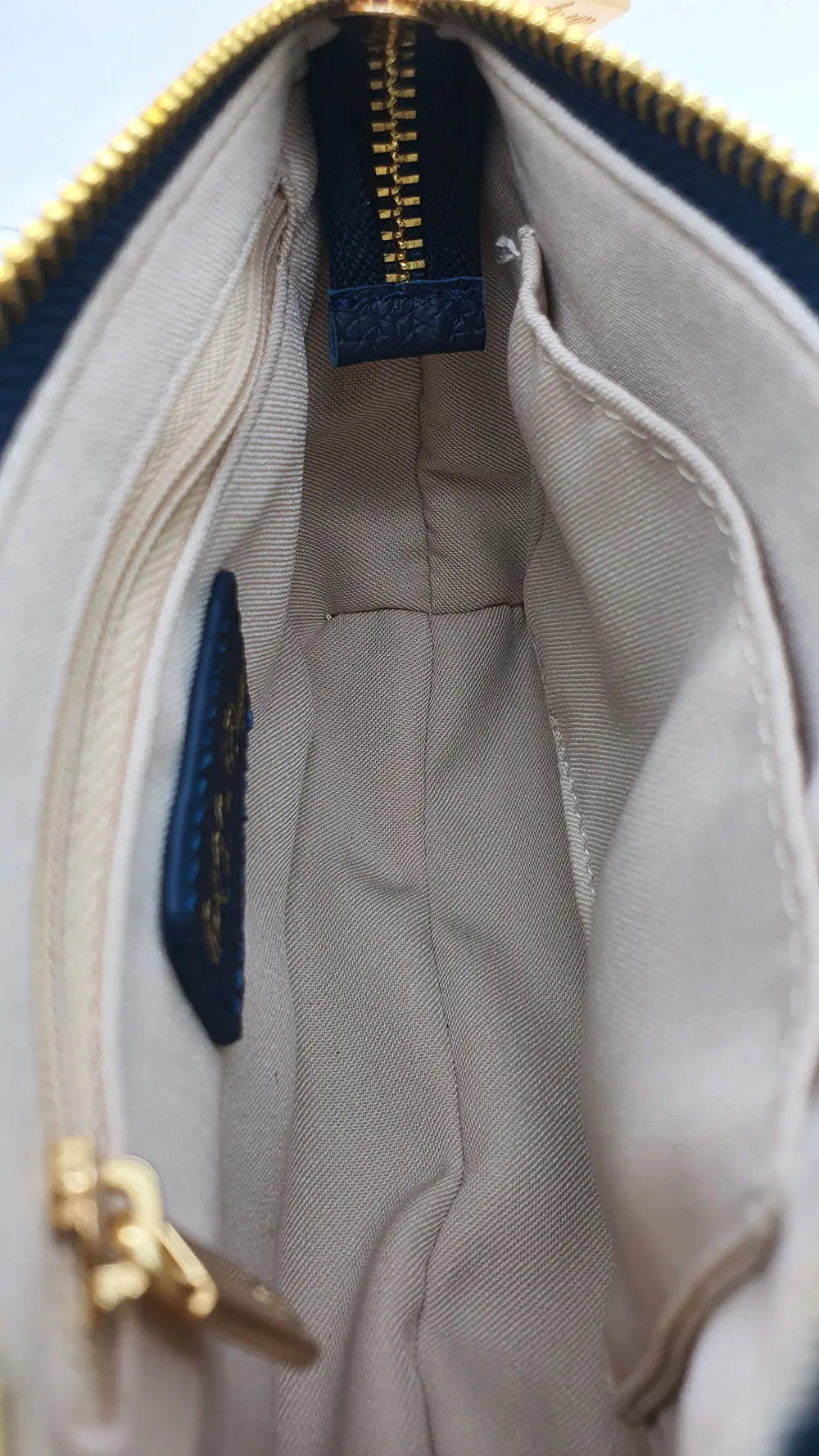 HCC X DUYP - Mini pochette - Navy Blue Grained Leather dressupyourpurse