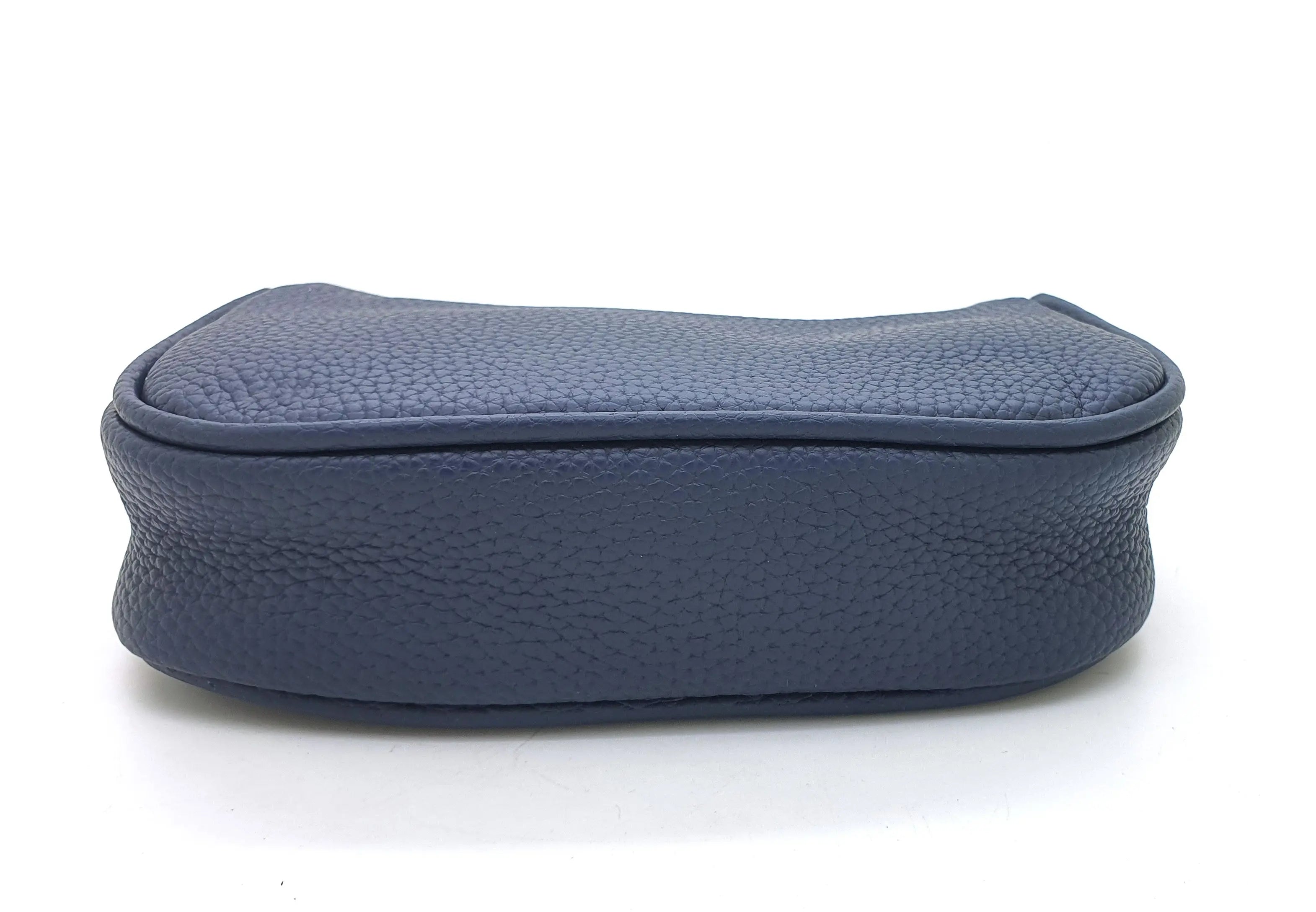 HCC X DUYP - Mini pochette - Navy Blue Grained Leather dressupyourpurse
