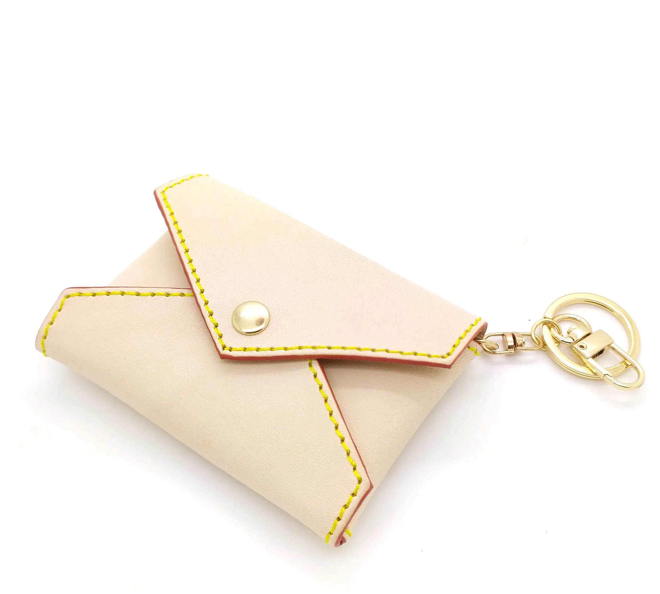 Natural Vachetta Leather Mini Envelope Bag Charm dressupyourpurse
