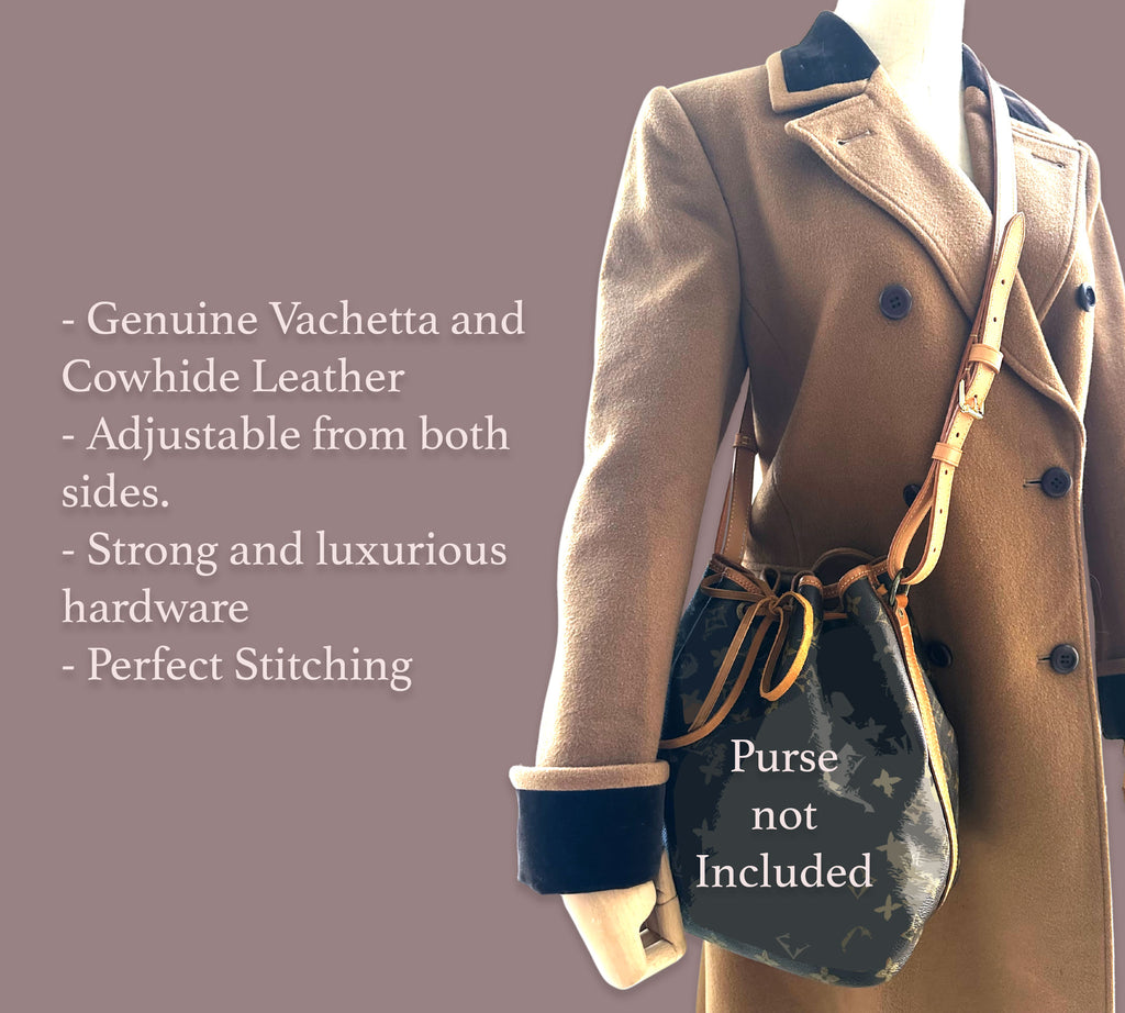 Genuine Vachetta Patina Calfskin Bag Strap For Designer Women