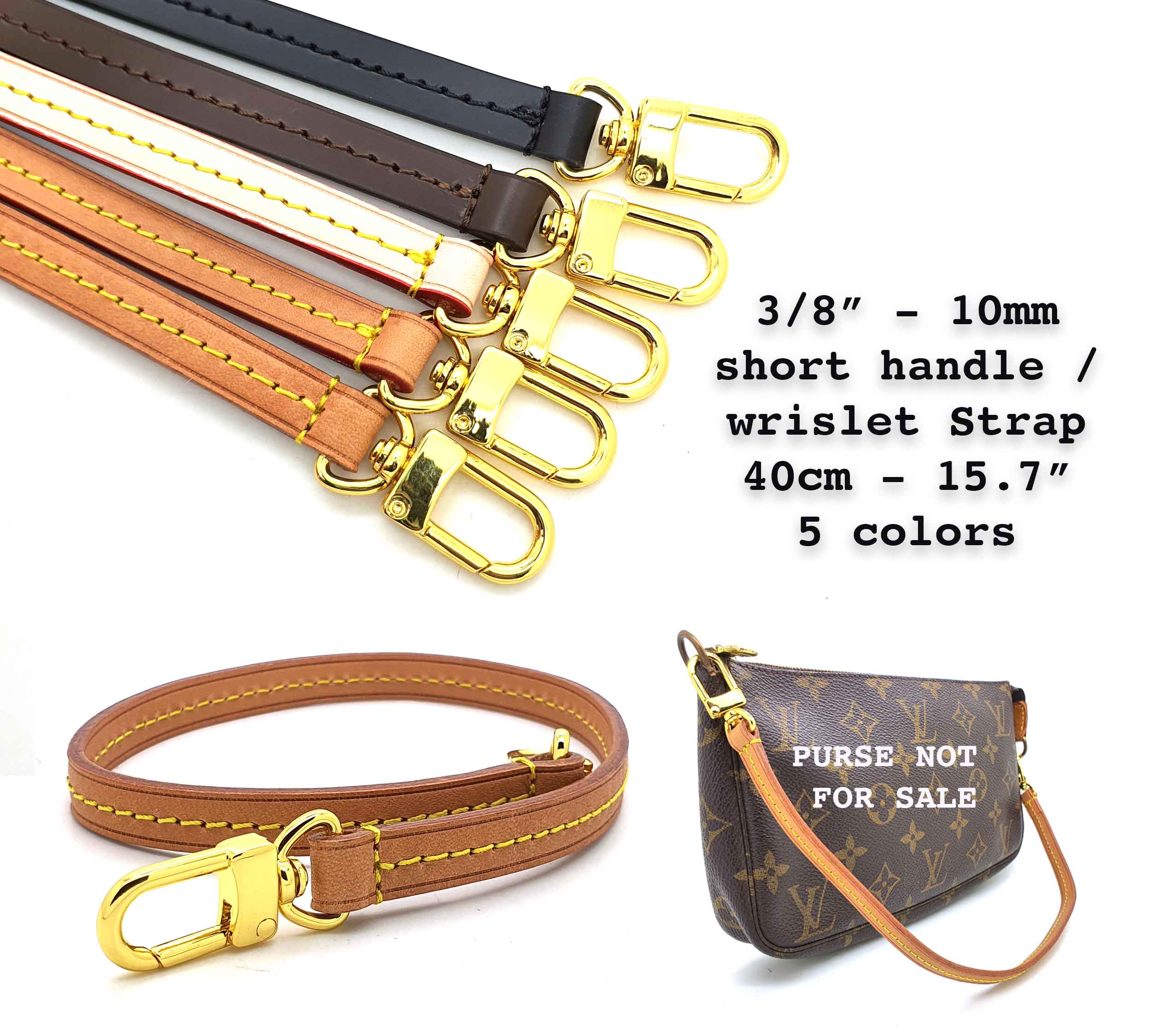 10mm - 3/8" Short Handle Strap - 40cm - 6 colors dressupyourpurse