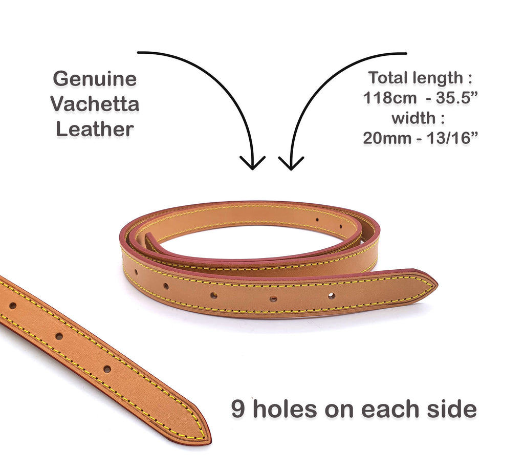 Pair of Vachetta Leather Replacement Straps for Bucket PM / GM 