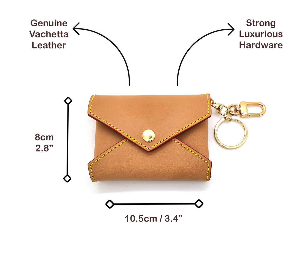 Leather Bow Bag Charm Natural Vachetta or Handmade Honey 