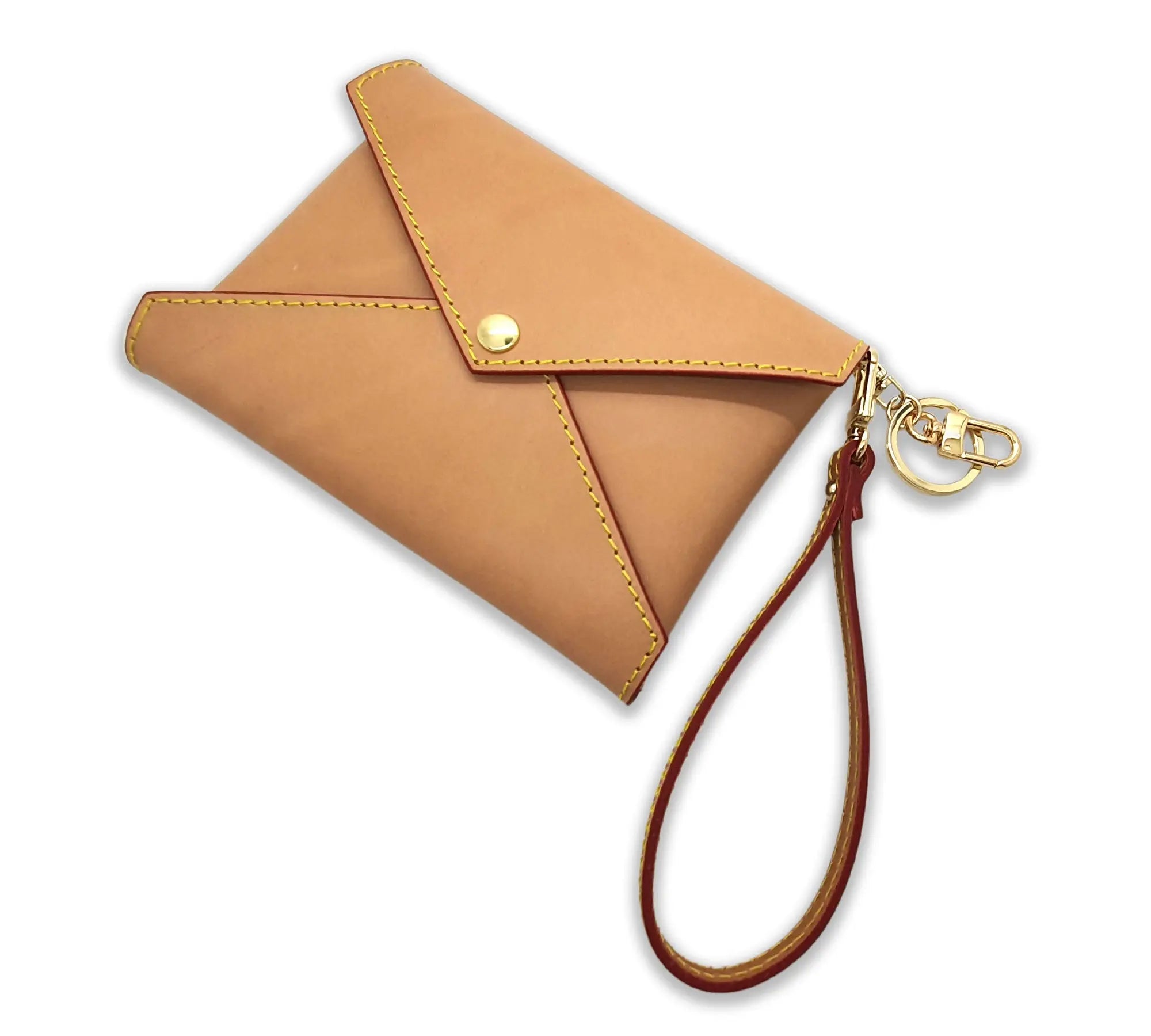 HONEY VACHETTA LEATHER MEDIUM SIZE ENVELOPE CLUTCH dressupyourpurse