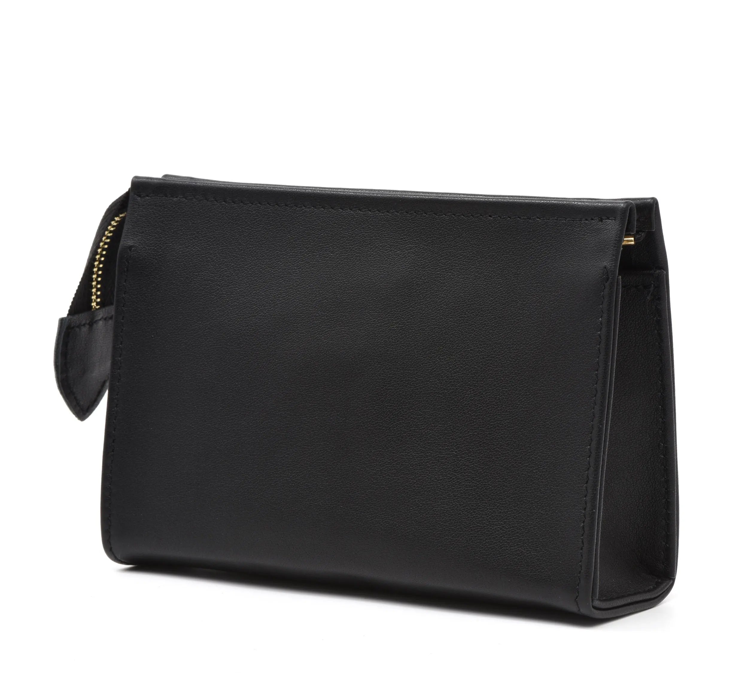 Leather Toiletry Pouch 15 - Black dressupyourpurse