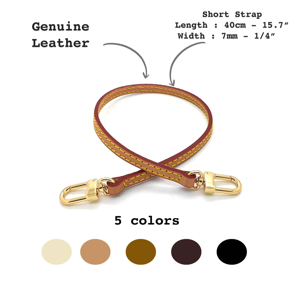 Short Vachetta Leather Shoulder Strap for Pochette Accessoires 