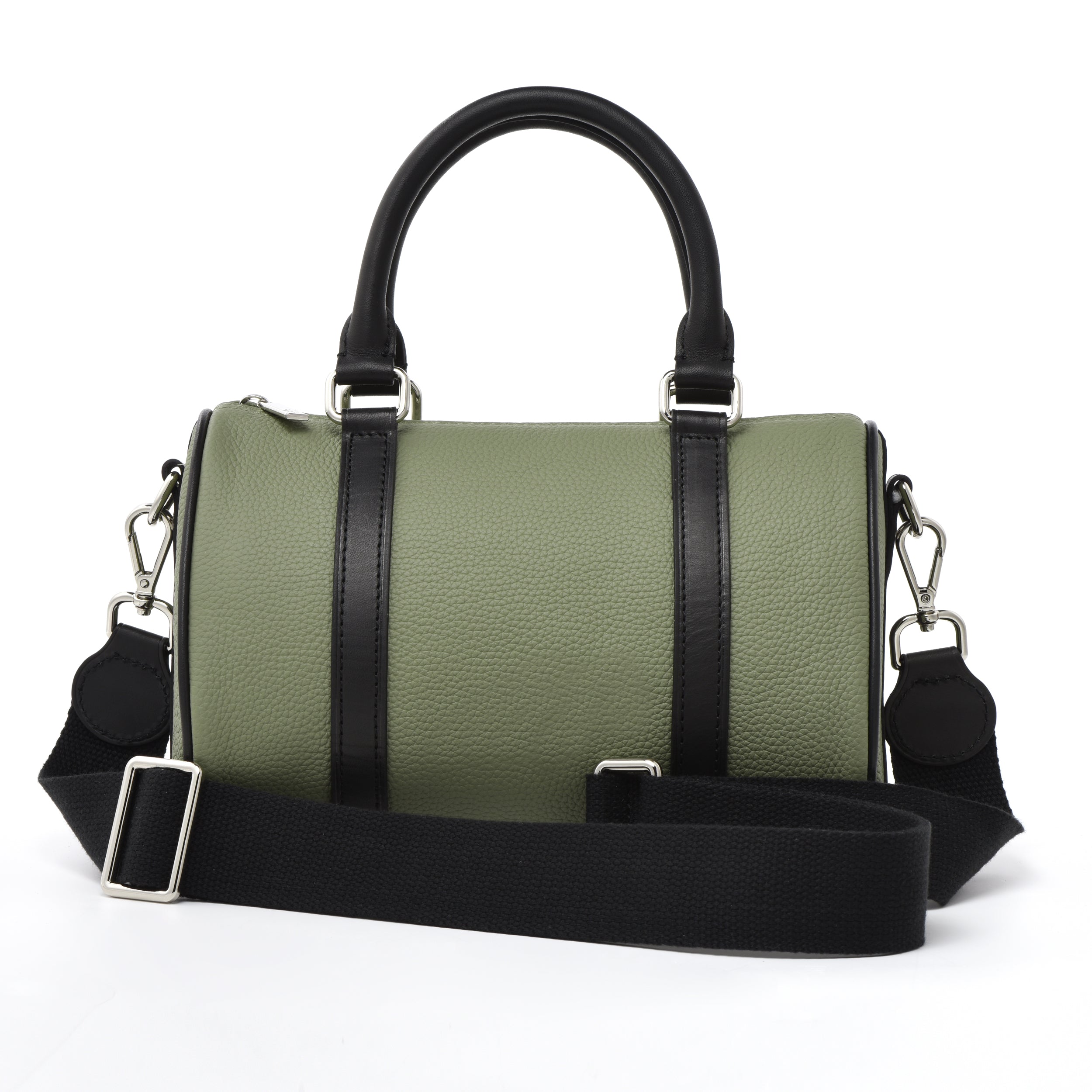 OLIVE Togo and Vachetta Leather - Mini Boston bag