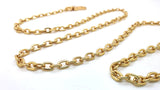 Gold Metal Crossbody Oval Chain from 90 to 140 cm