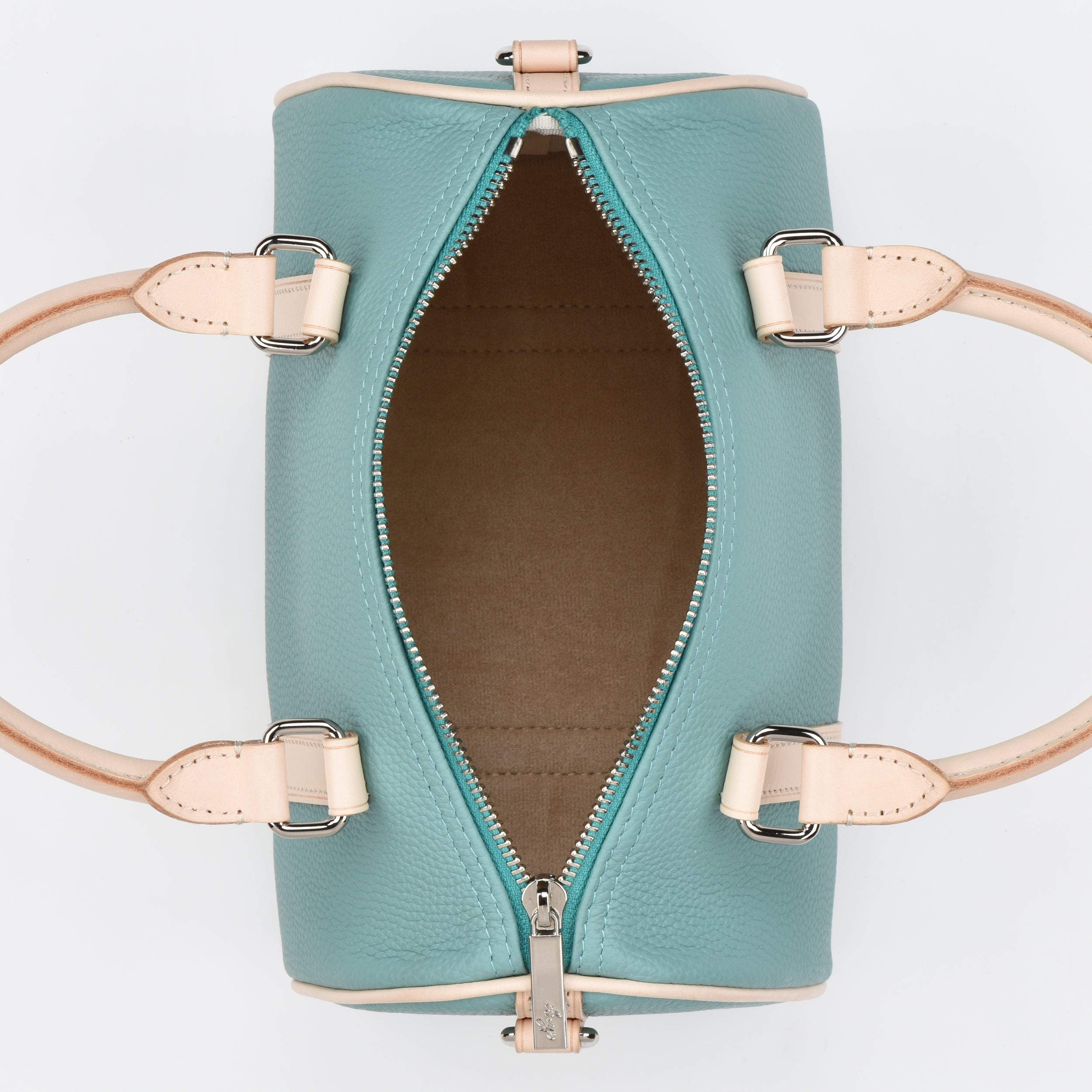 Tiffany Blue Togo and Vachetta Leather - Mini Boston bag