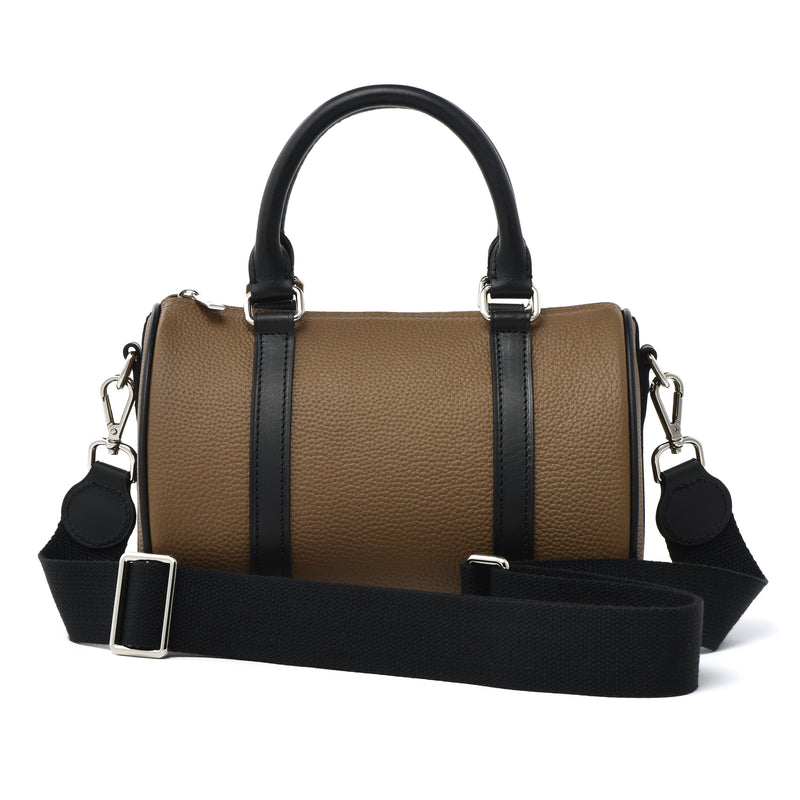 KHAKI Togo and Vachetta Leather - Mini Boston bag
