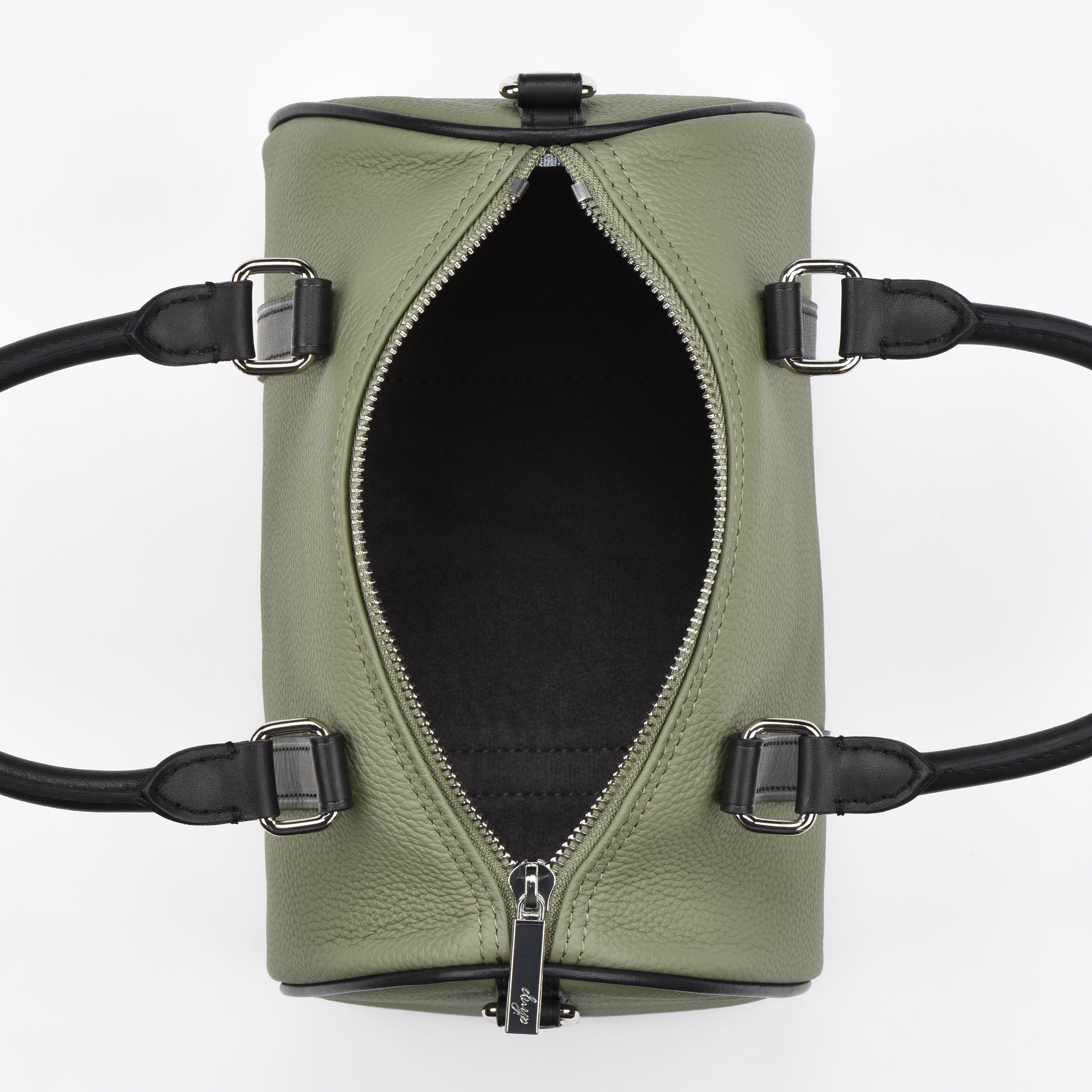 OLIVE Togo and Vachetta Leather - Mini Boston bag