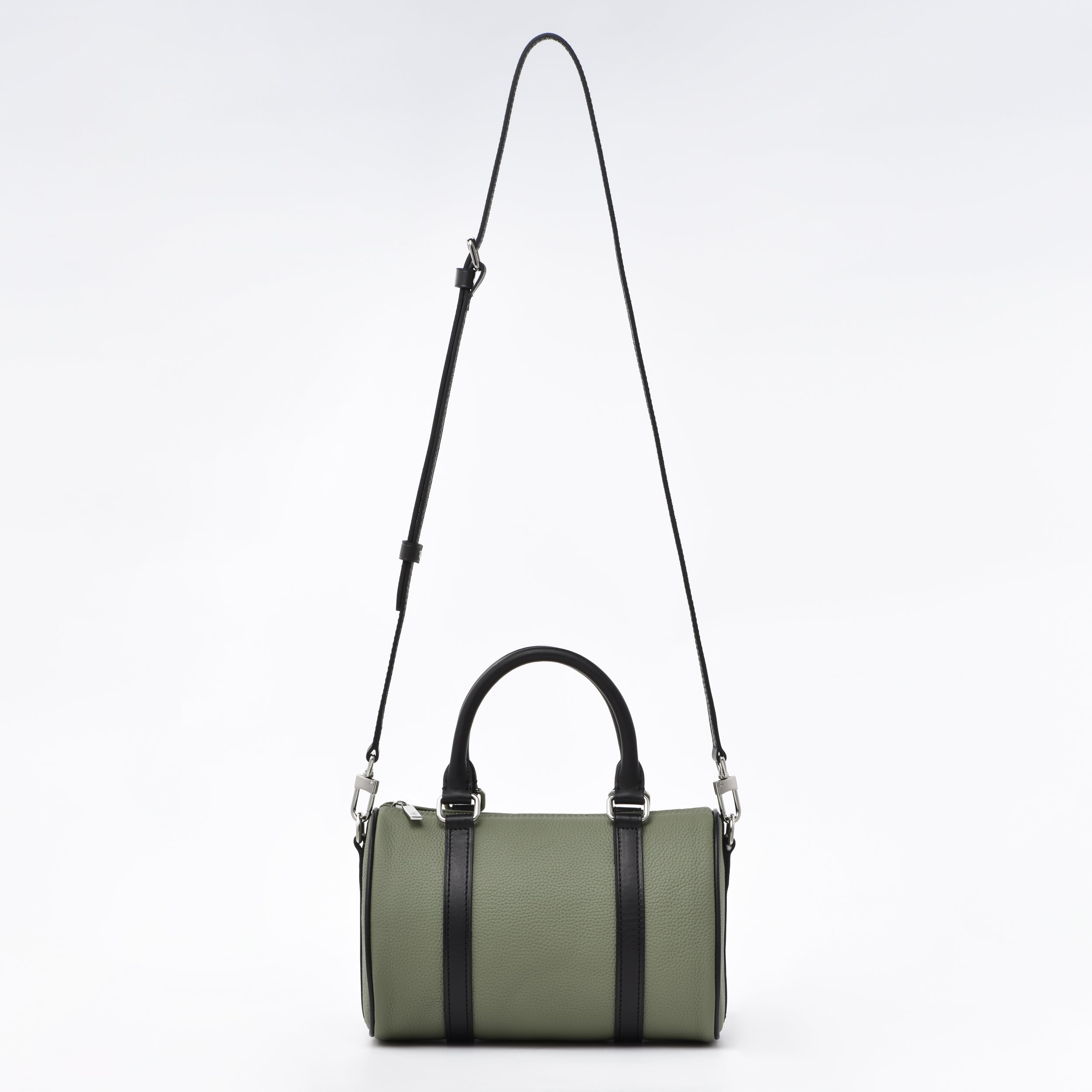 OLIVE Togo and Vachetta Leather - Mini Boston bag