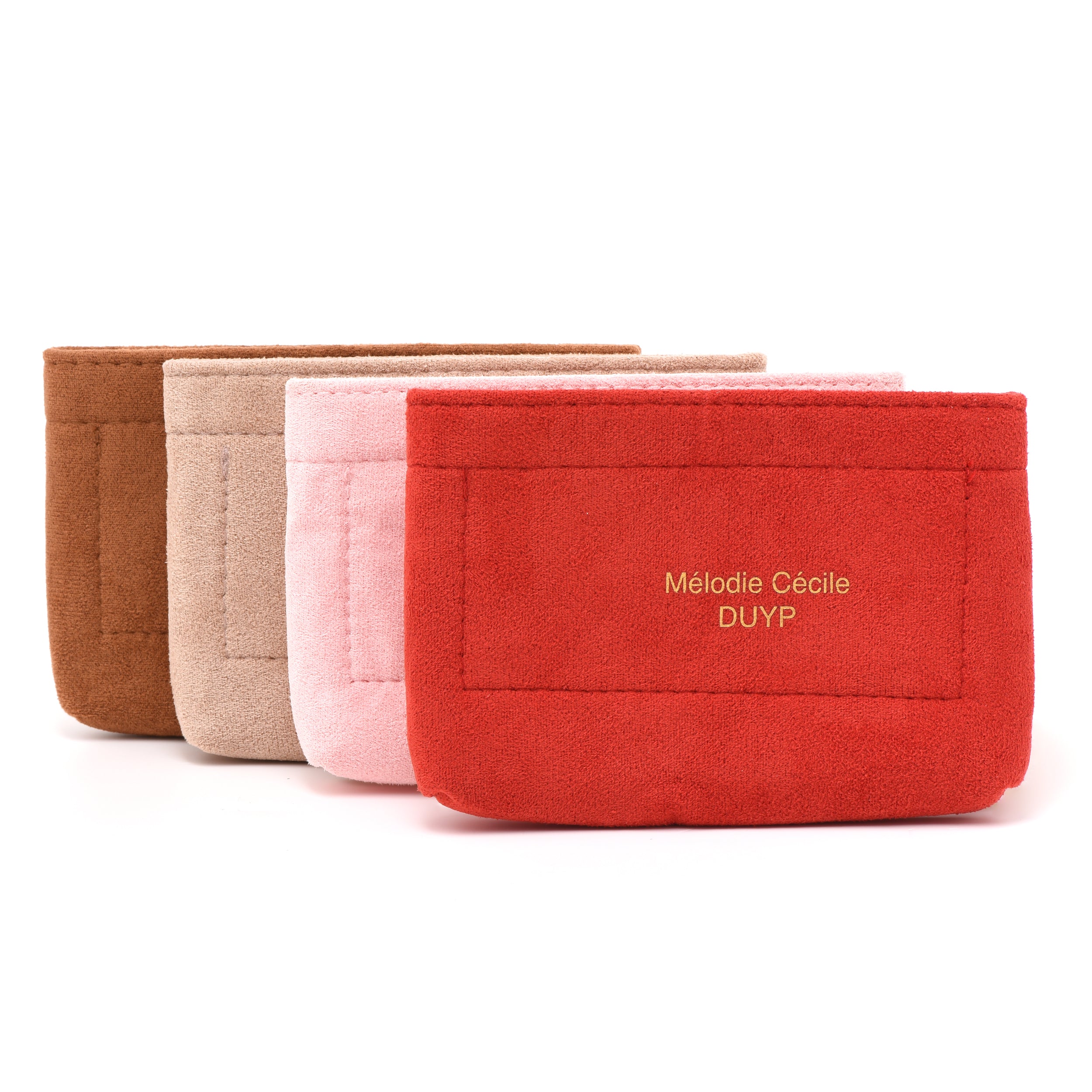 Organisateur en suède de coton pour accessoires Pochette et mini pochette - 4 couleurs