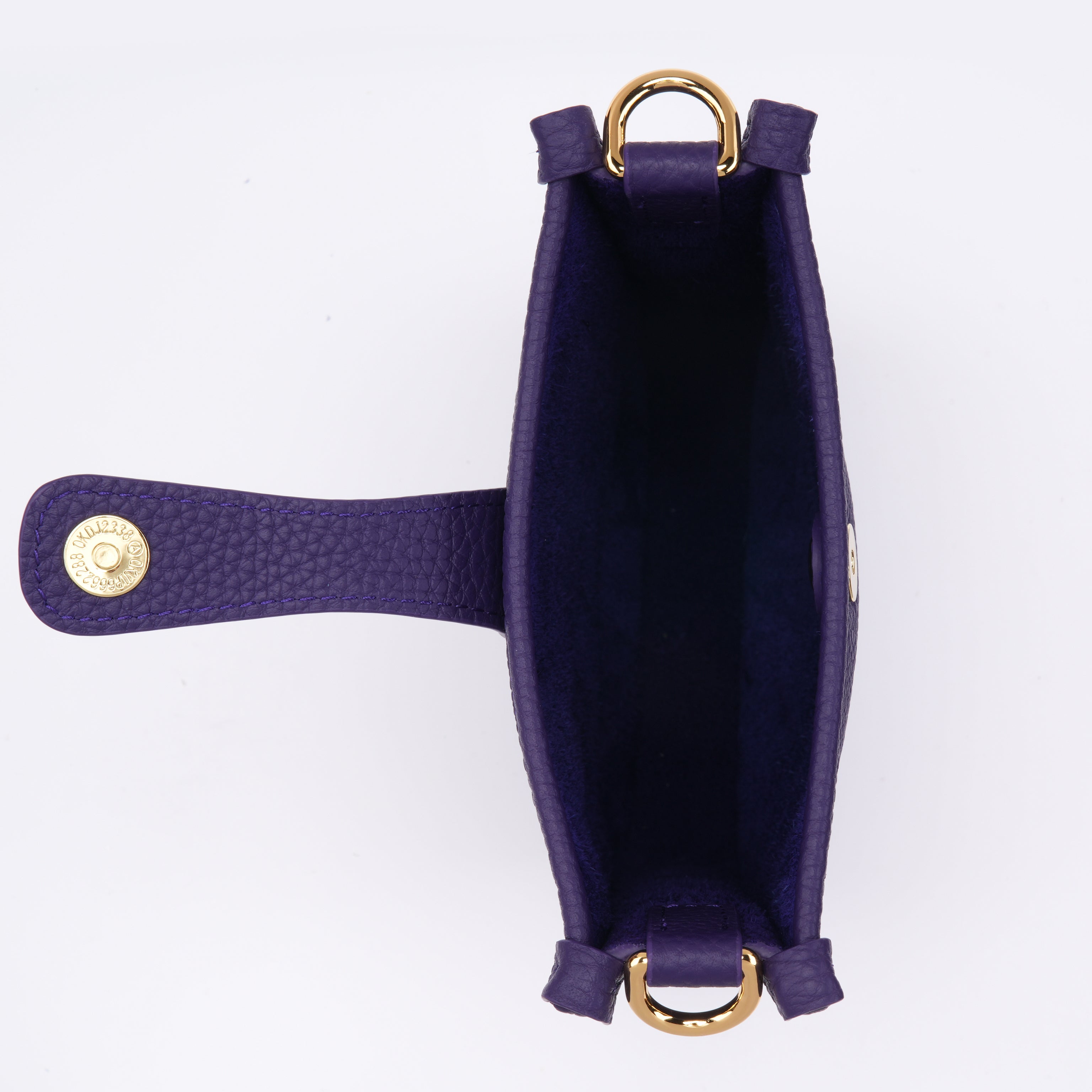 FLORENCE – Premium Gros-Grain Leather Crossbody Bag - Midnight Violet