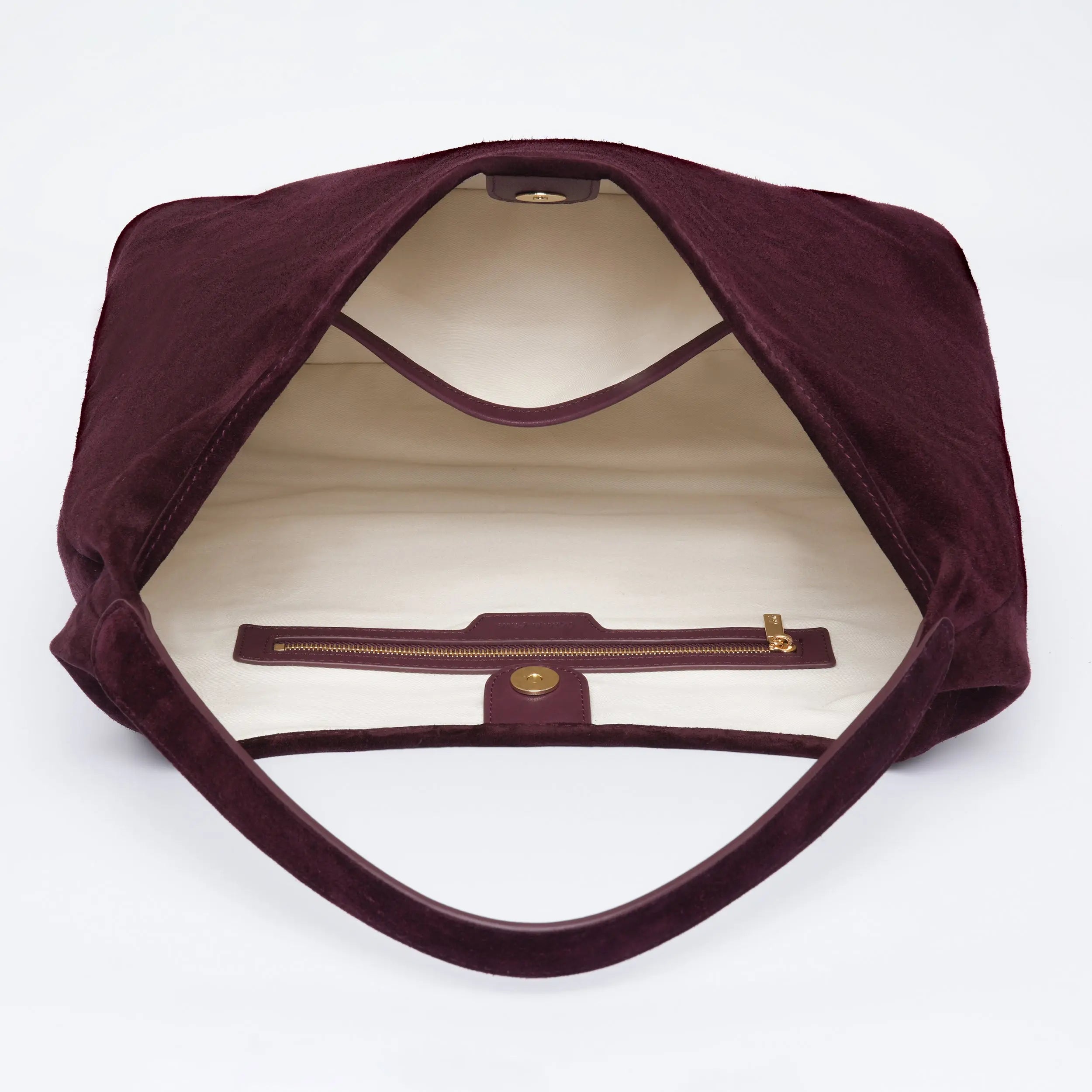 Pre Order - The Slouch Bag - Calf Suede Leather - Plum dressupyourpurse