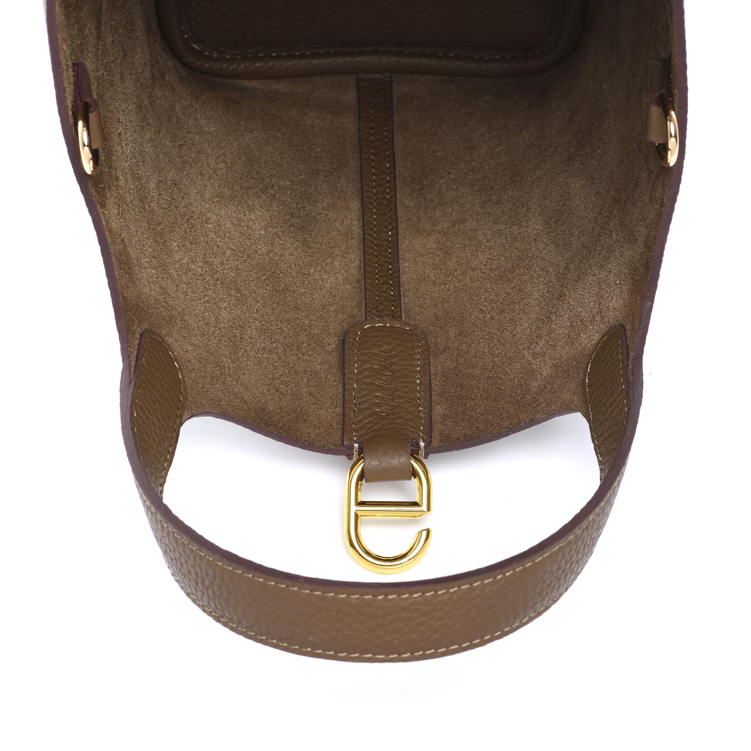 Josette - Versatile Bucket Bag - Grained Cowhide - Dark Taupe