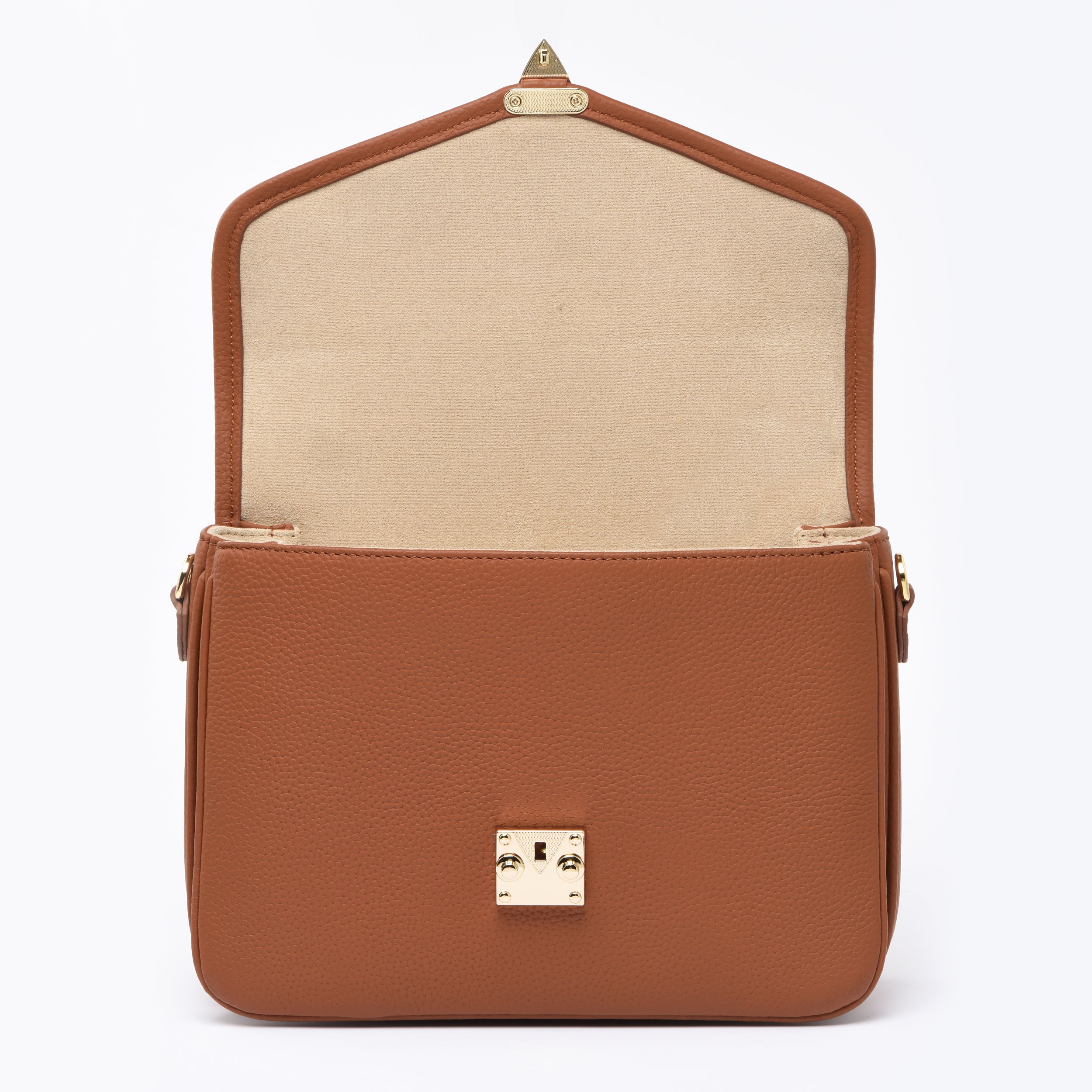 OUTLET 1st version  "Camel Brown" Togo Leather - "Paris 15" Satchel Crossbody bag