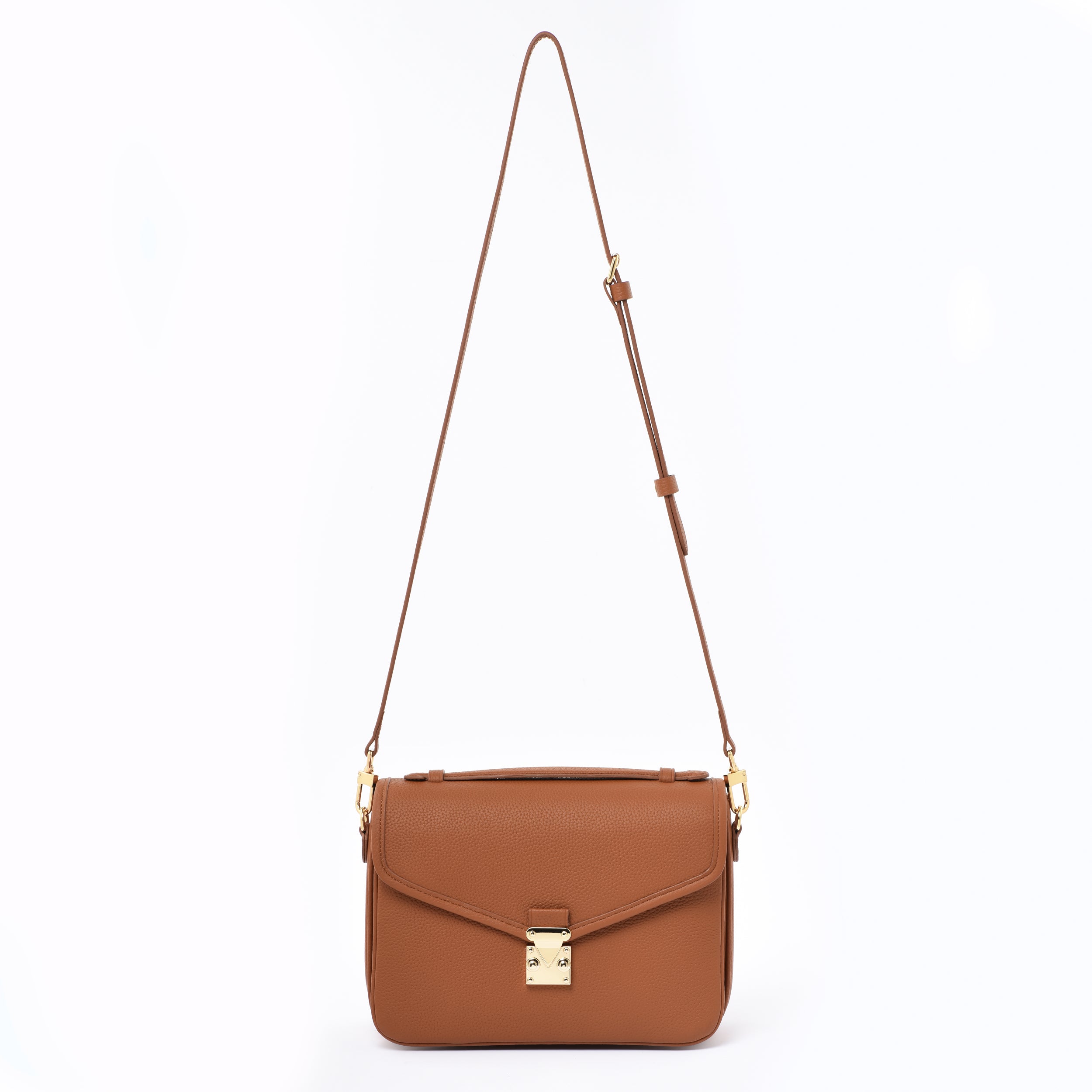 OUTLET 1st version  "Camel Brown" Togo Leather - "Paris 15" Satchel Crossbody bag