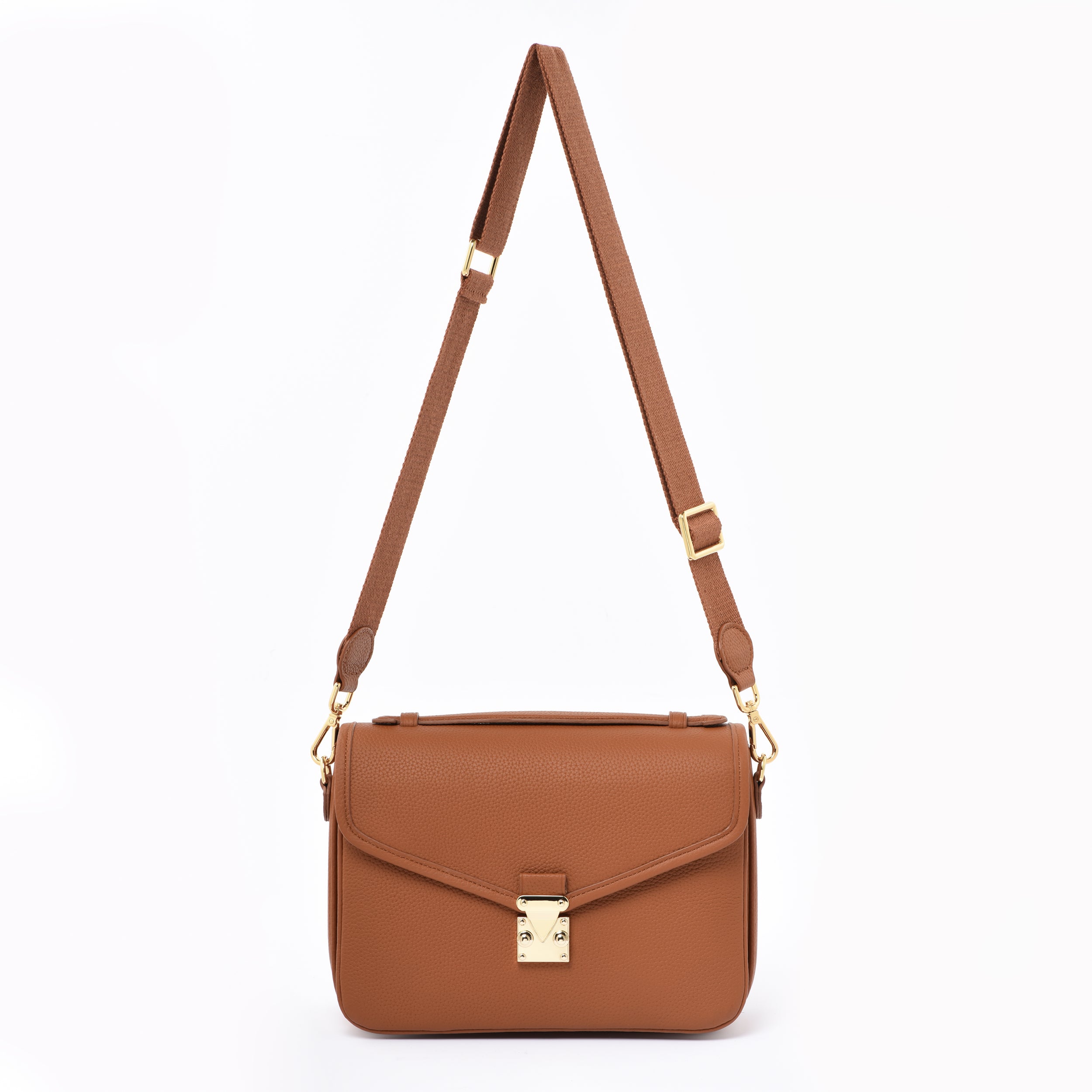 OUTLET 1st version  "Camel Brown" Togo Leather - "Paris 15" Satchel Crossbody bag