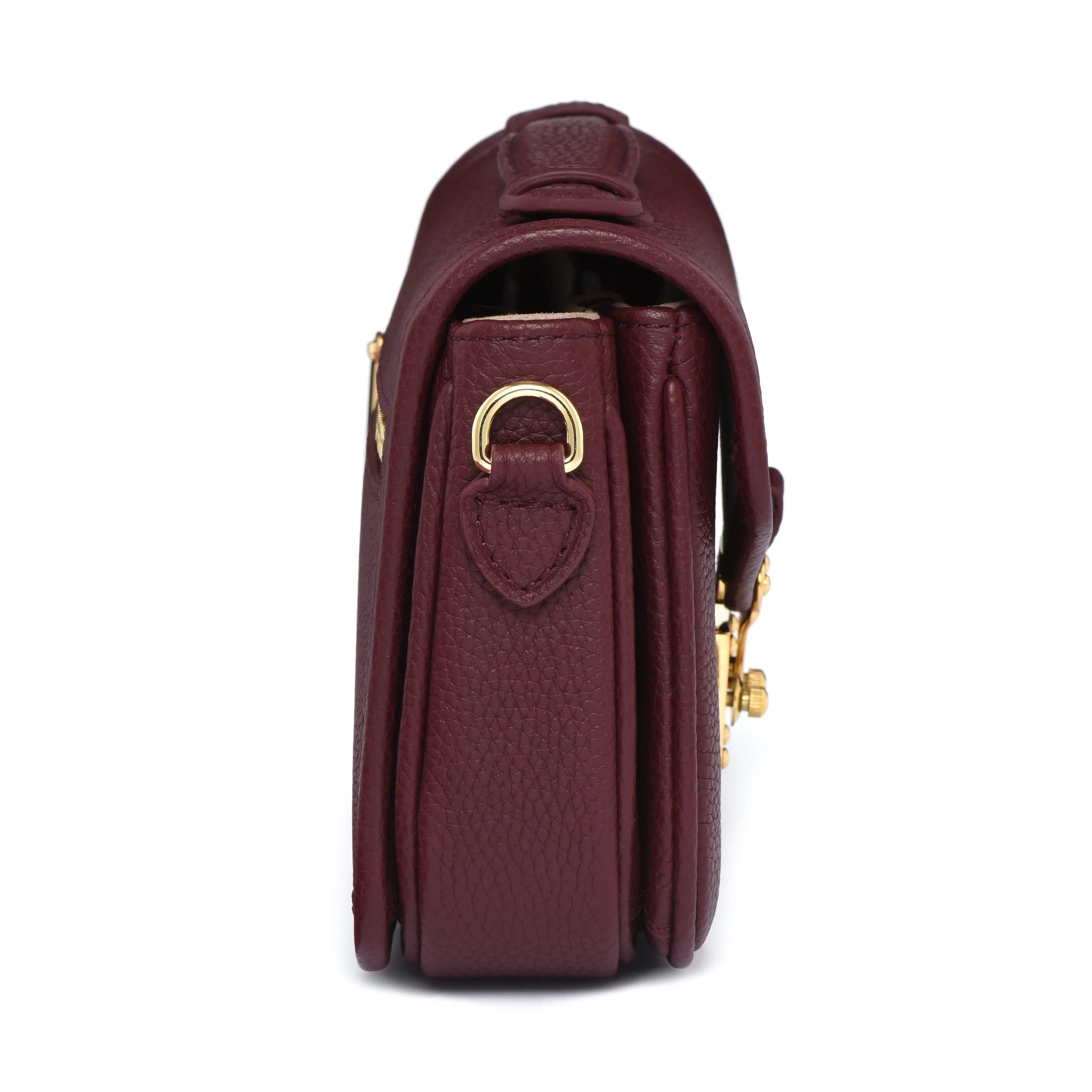 Pre Order - Petit PARIS 15 - Togo Leather Satchel bag - Burgundy dressupyourpurse