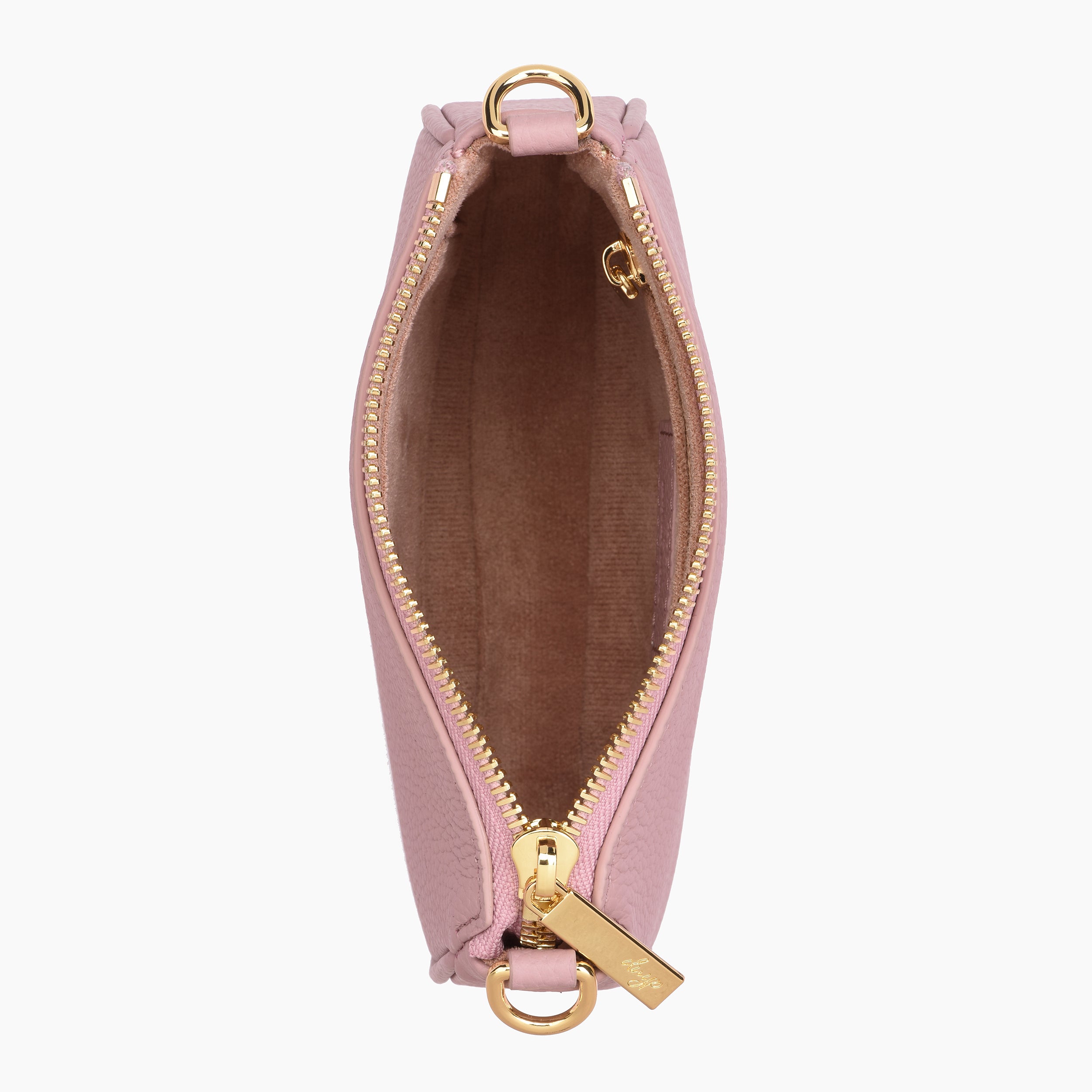 HCC X DUYP - Mini pochette - Cuir grainé rose brillant