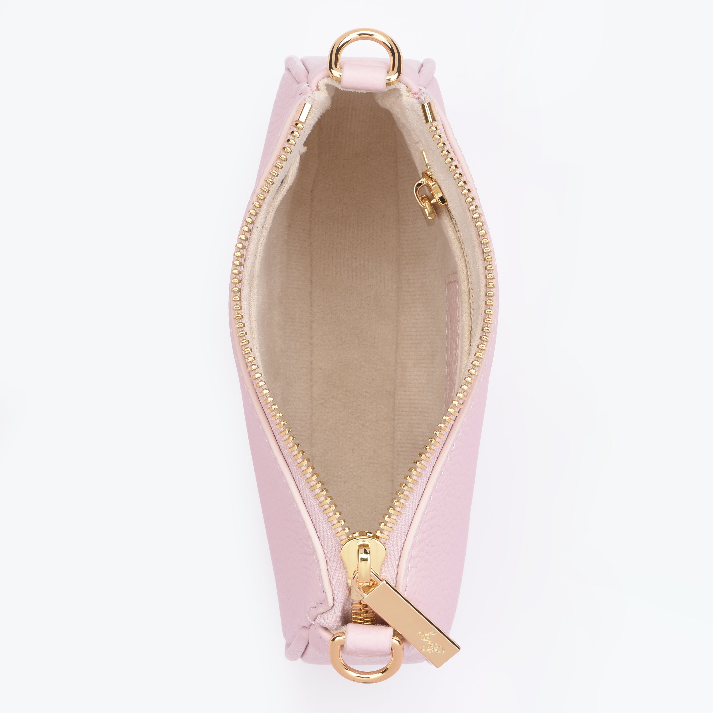 HCC X DUYP - Mini pochette - Cuir grainé rose brillant