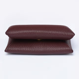 TOGO LEATHER "CORSICA" CARD HOLDER - BROWN / BURGUNDY / NAVY