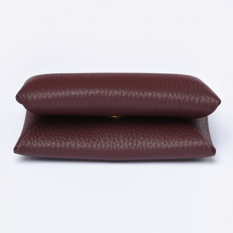 TOGO LEATHER "CORSICA" CARD HOLDER - BROWN / BURGUNDY / NAVY