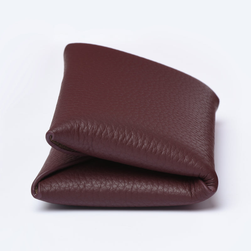 TOGO LEATHER "CORSICA" CARD HOLDER - BROWN / BURGUNDY / NAVY