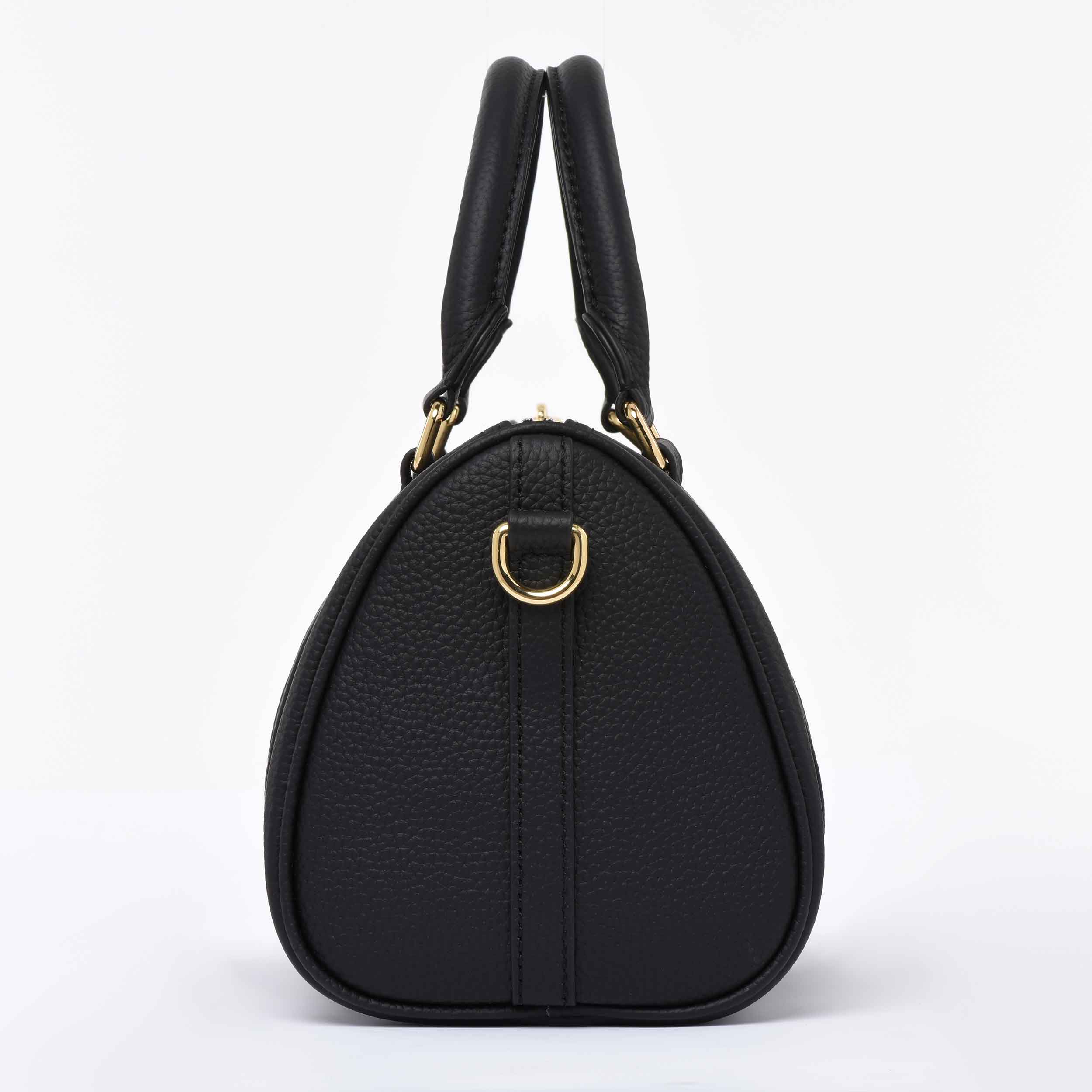 Cuir Togo et Vachetta Noir - Mini sac Boston