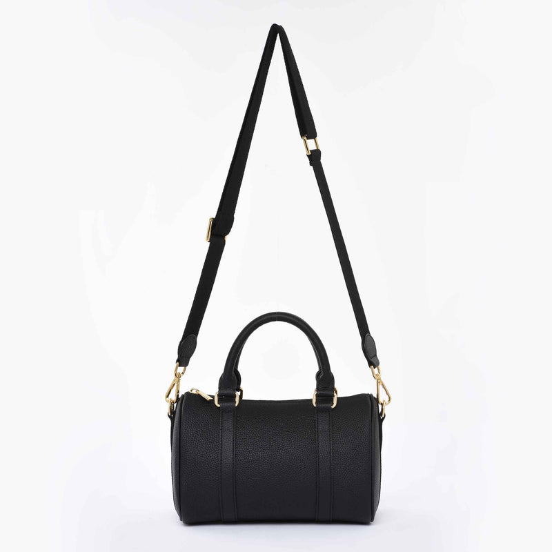 Black Grained leather  - Mini Boston bag